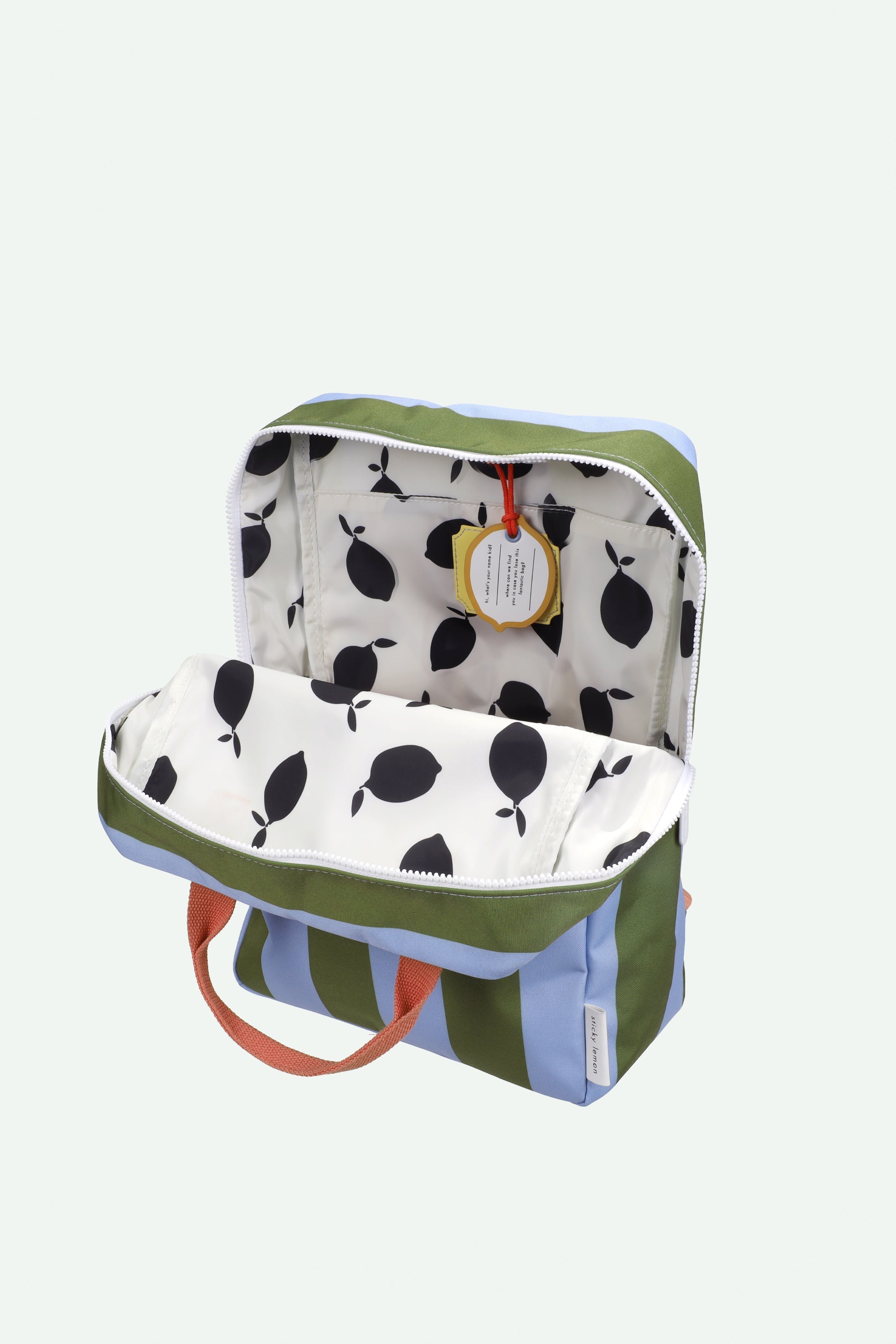 Sticky Lemon Large Backpack – Stripes Tickling Grass + Cloud Blue