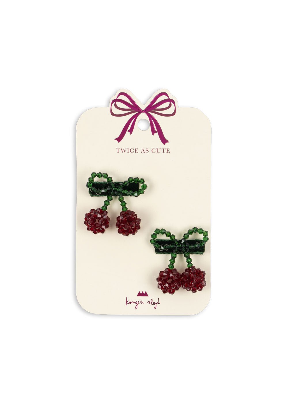 Konges Sløjd 2 PACK CHERRY HAIR CLIP - red/glitter Konges Sløjd New Collection