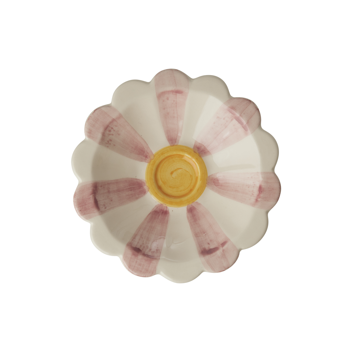 Rice by Rice Ceramic Flower Dipping Bowl - Pink Stripes