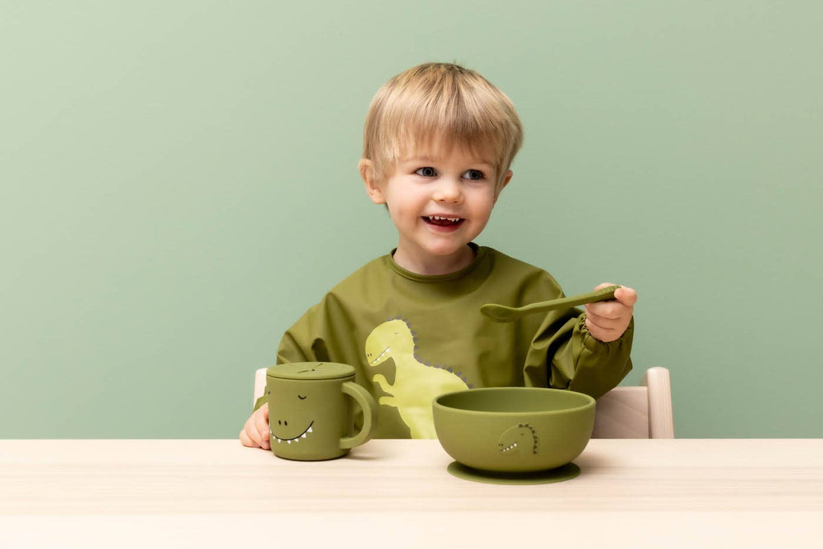 Trixie Baby - Trixie Silicone Cutlery Set, 3-Pack | Baby Toddler Utensils: Mr. Shark