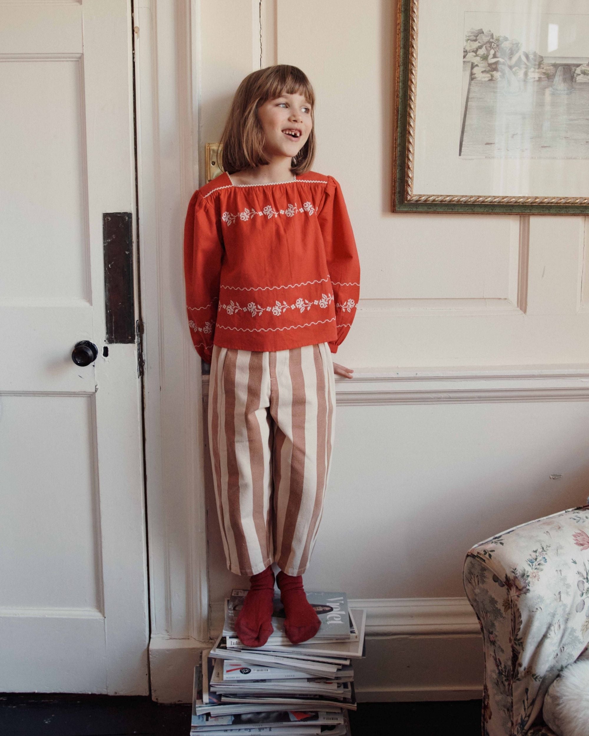 Emile et Ida Cream Stripe Canvas Pants