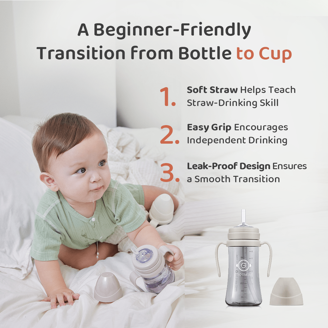 onzenna (Grosmimi and Cha&Mom) - Grosmimi PPSU Straw Cup - 6oz (6 Months+): Peach