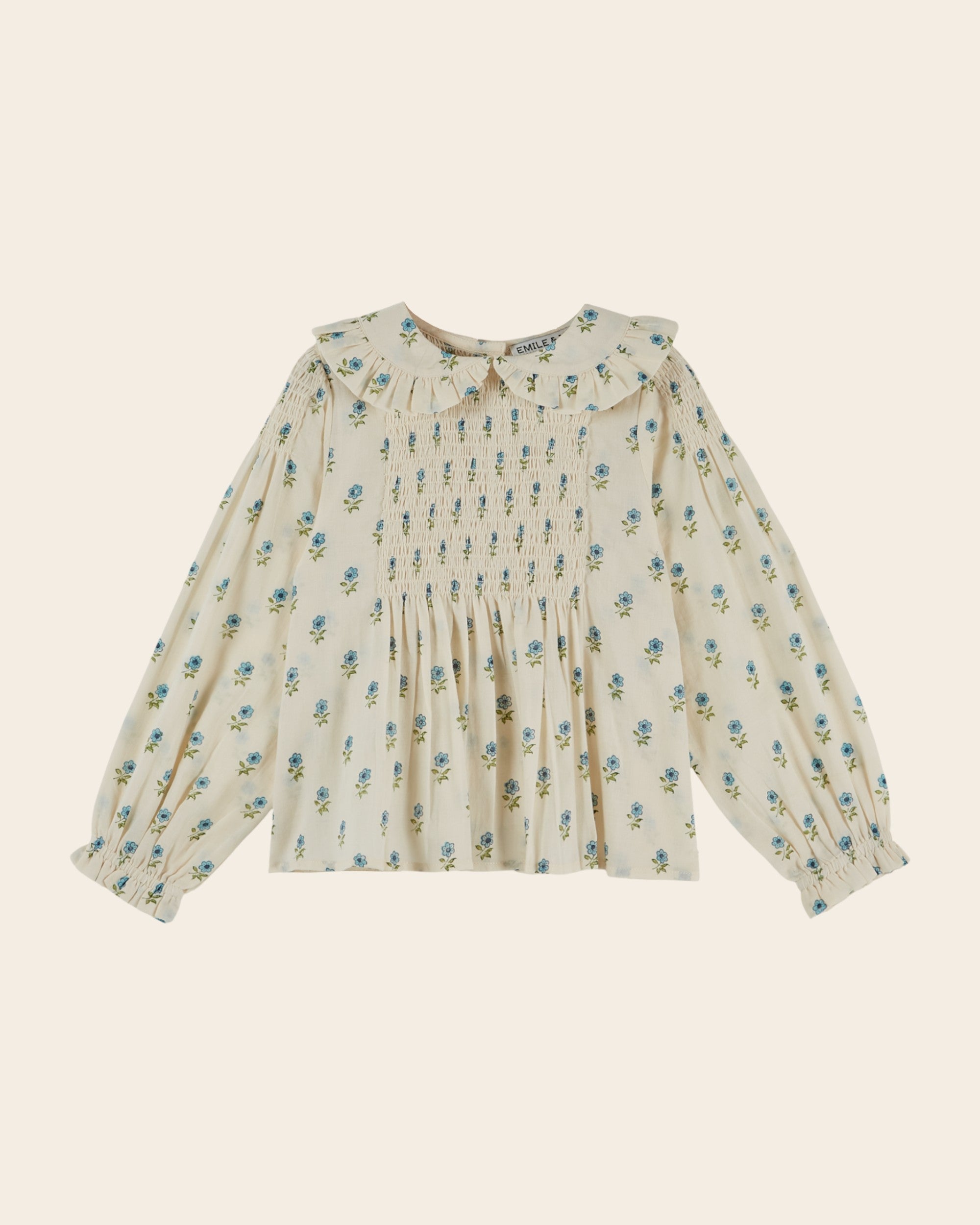 Emile et Ida Scarlet Floral Smocked Blouse