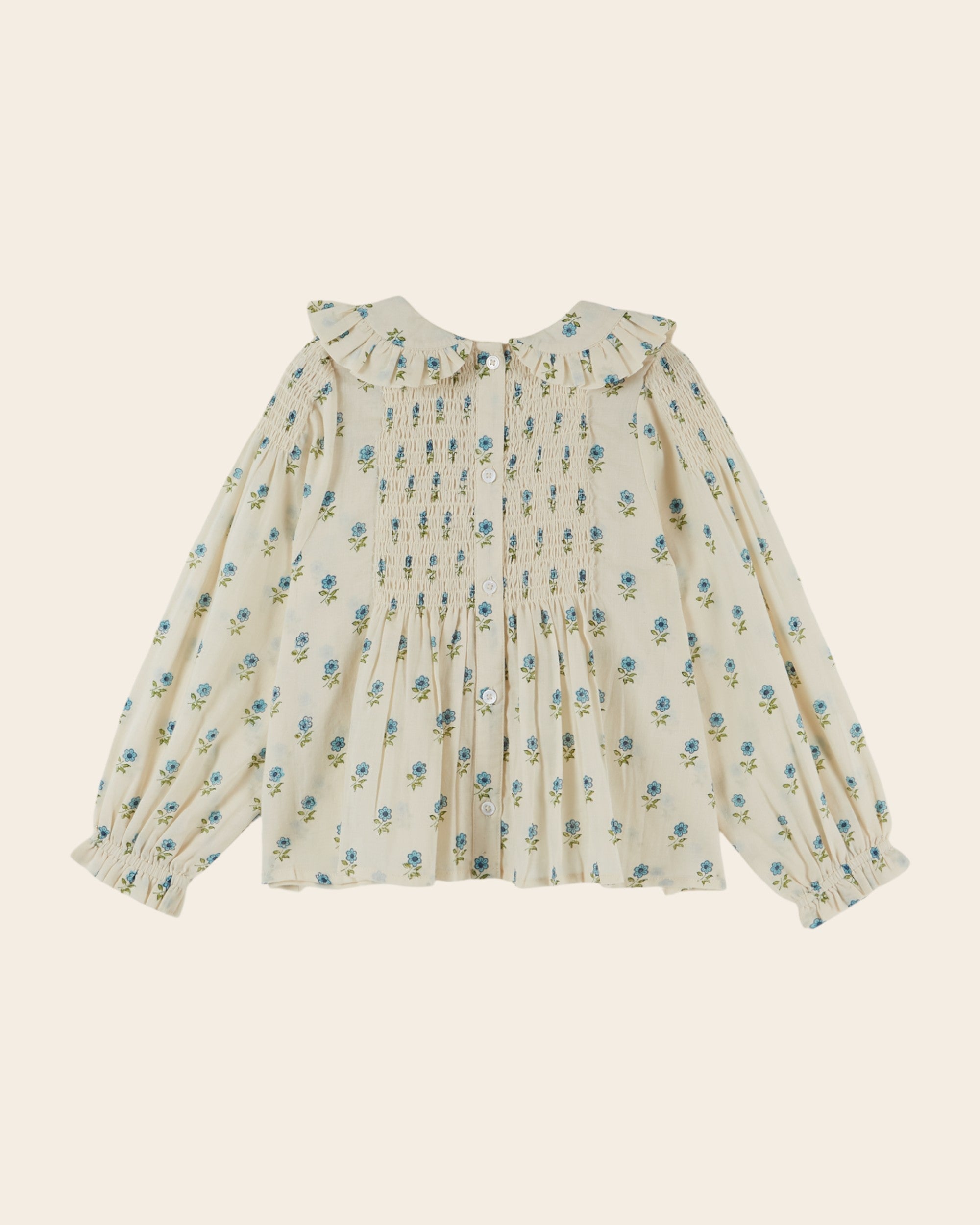 Emile et Ida Scarlet Floral Smocked Blouse