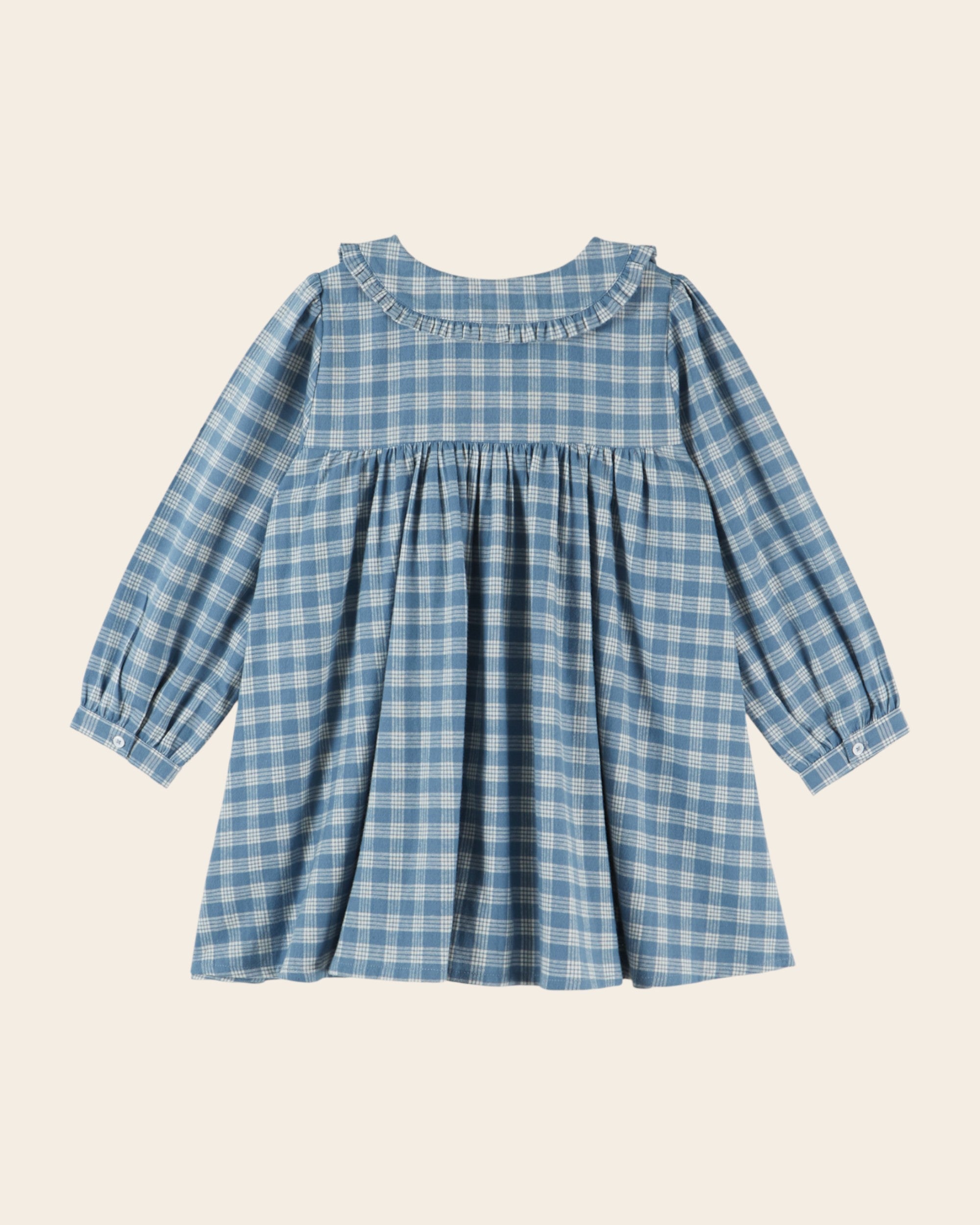 Emile et Ida Celestine Check Ruffle Collar Dress