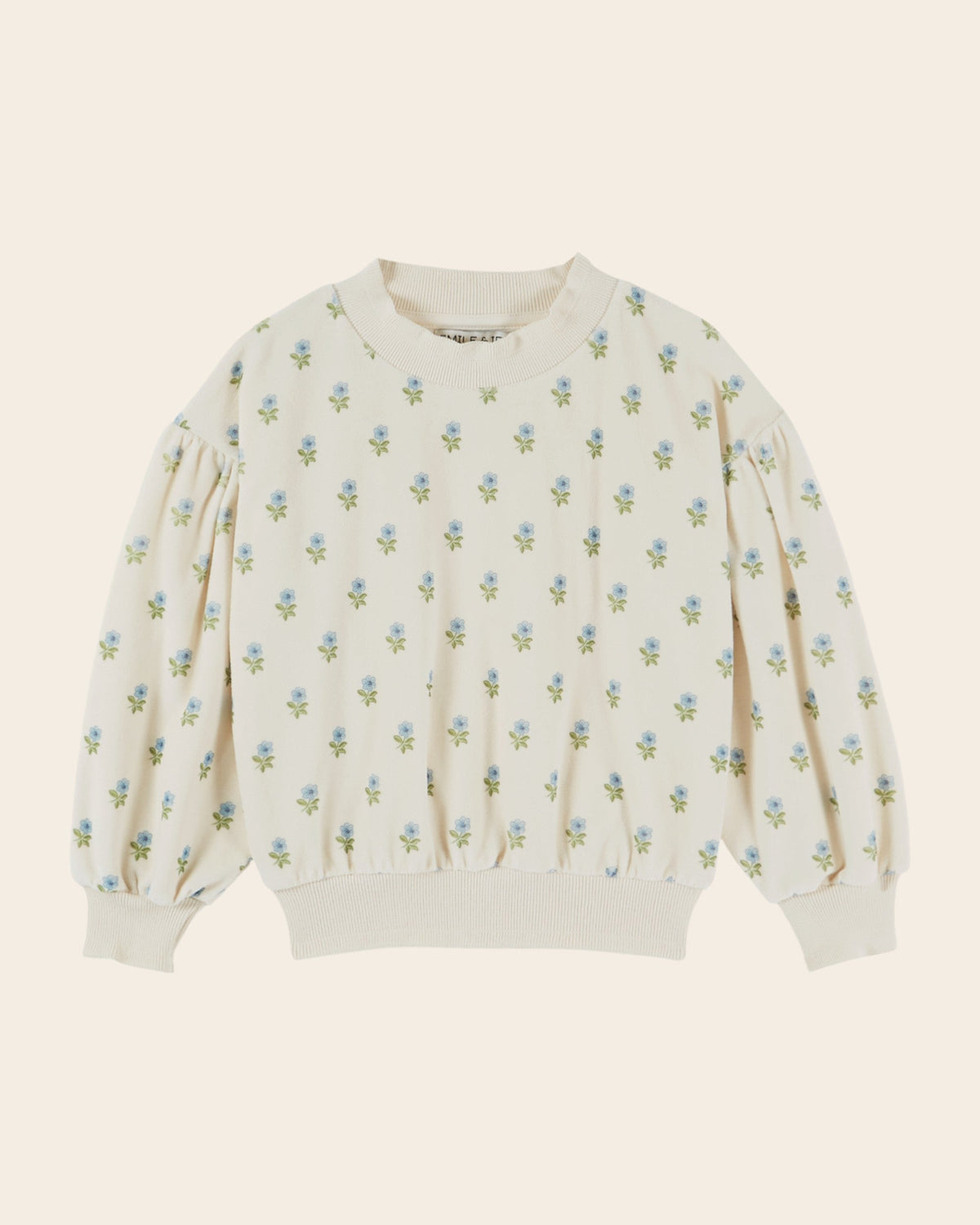 Emile et Ida Scarlet Floral Velvet Sweatshirt