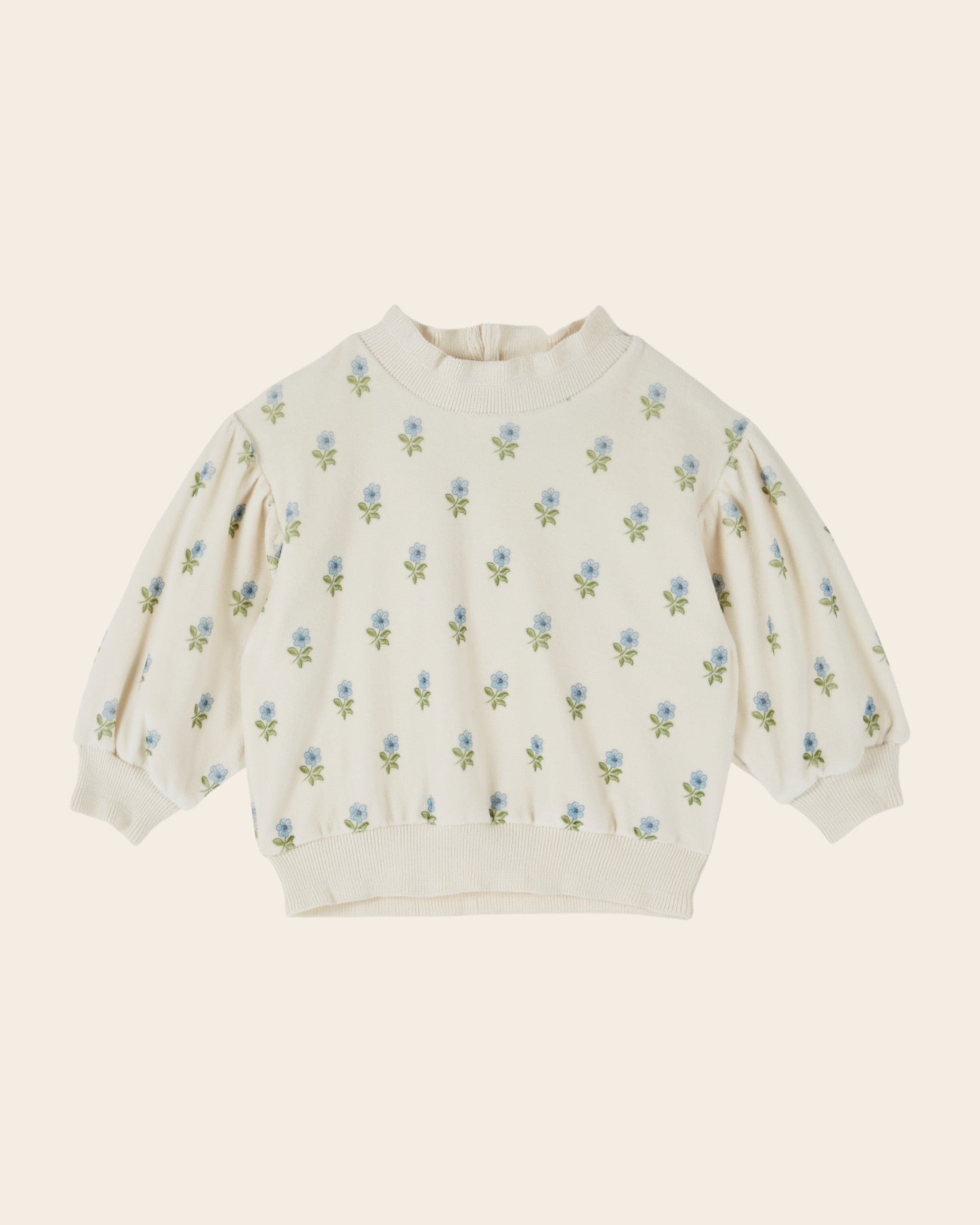Emile et Ida Scarlet Floral Velvet Sweatshirt