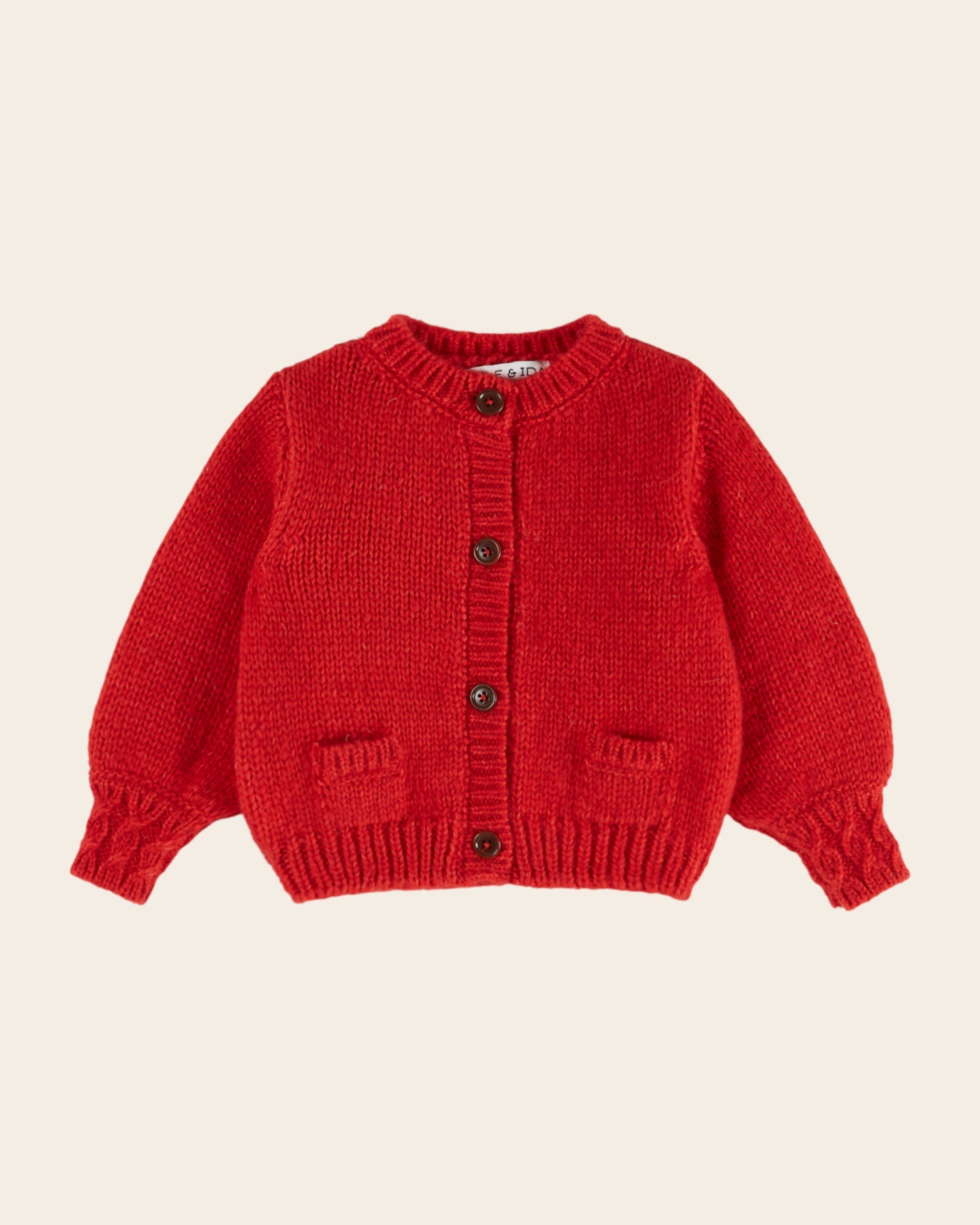 Emile et Ida Mars Red Merino Cotton Cardigan