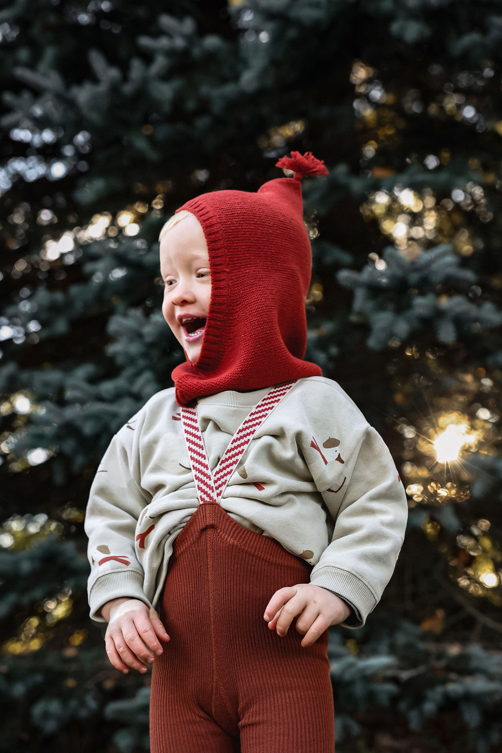 Silly Silas Footed Cinnamon Christmas Patterned — official lifestyle view 1