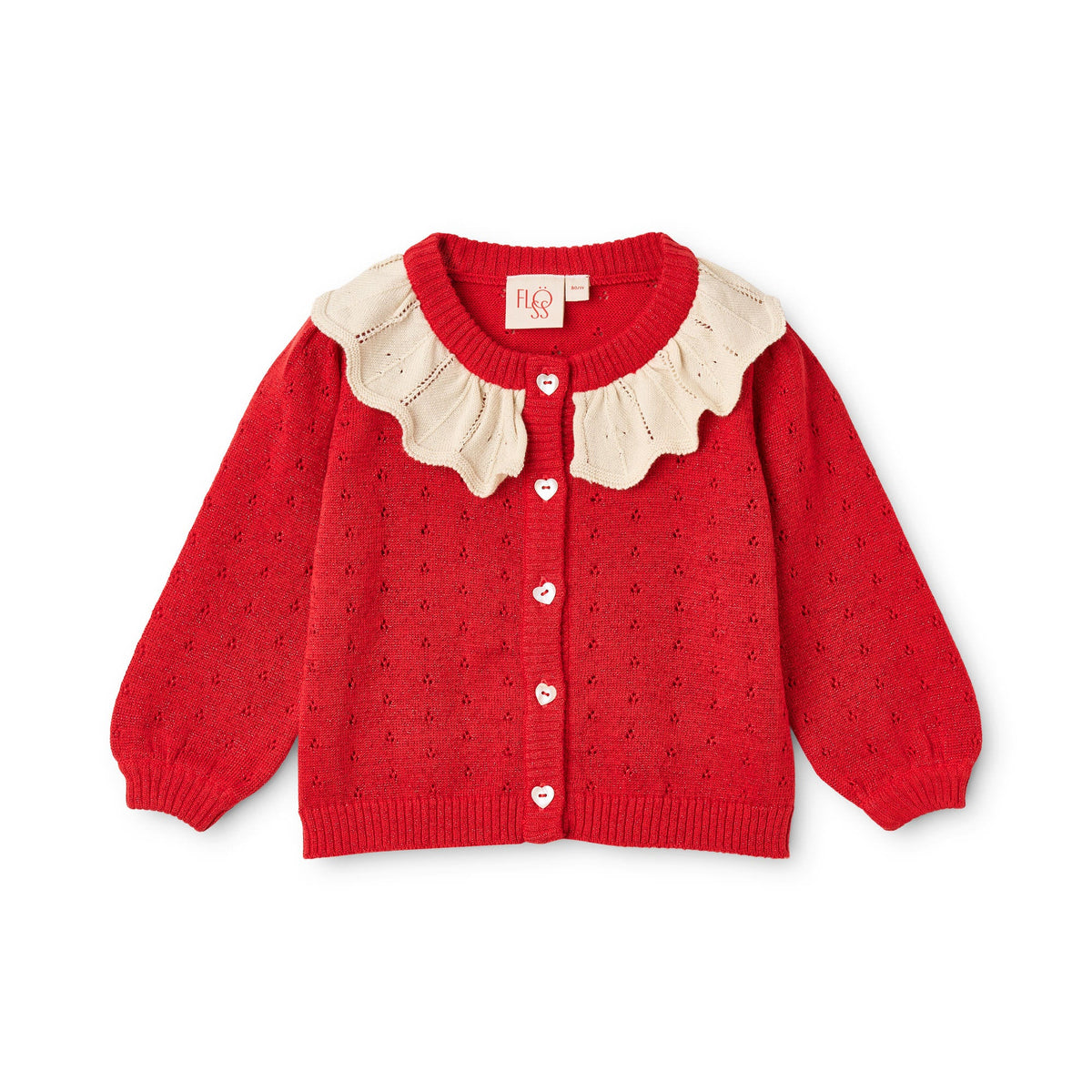 Flöss Dora Cardigan - Poppy Red Glitter product view
