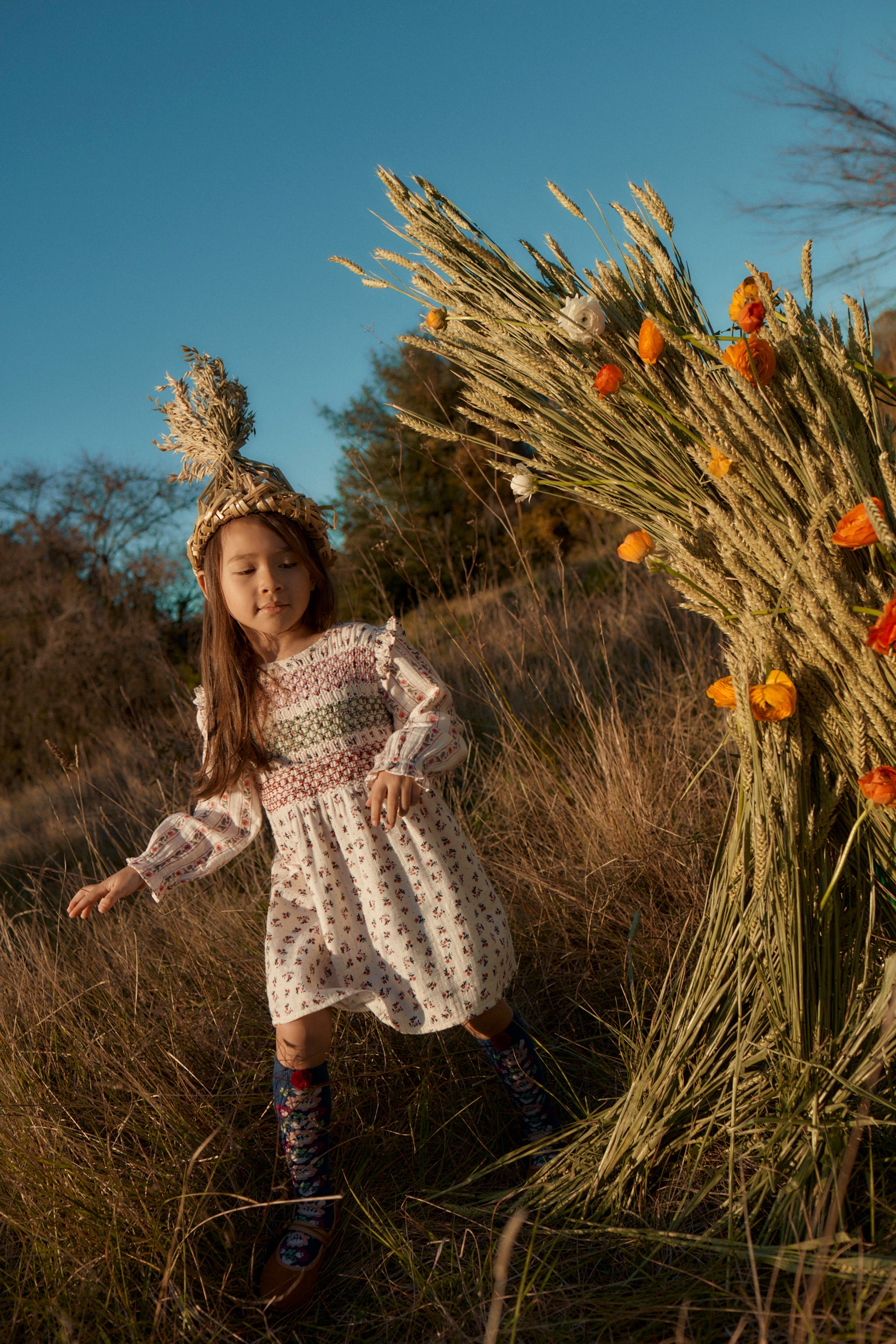 Louise Misha Saralina Smocked Dress – Floral Print