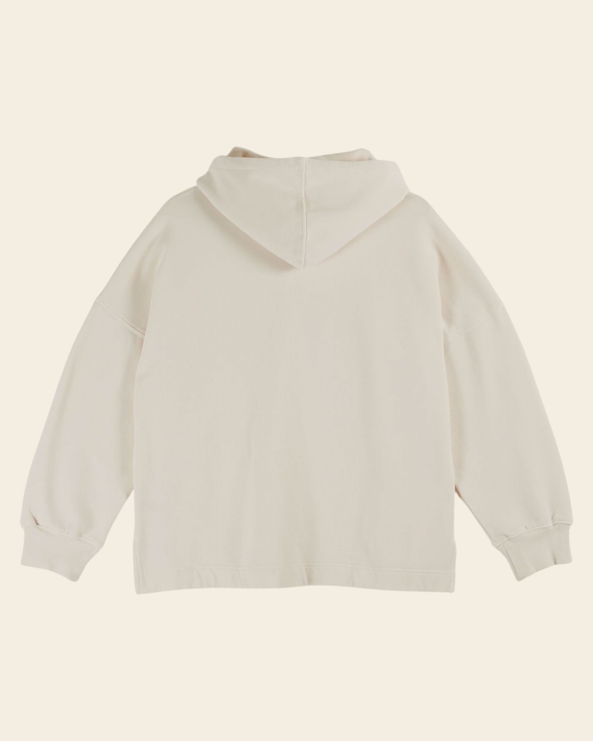 Emile et Ida Ecru Organic Cotton Heart Sweatshirt detail view