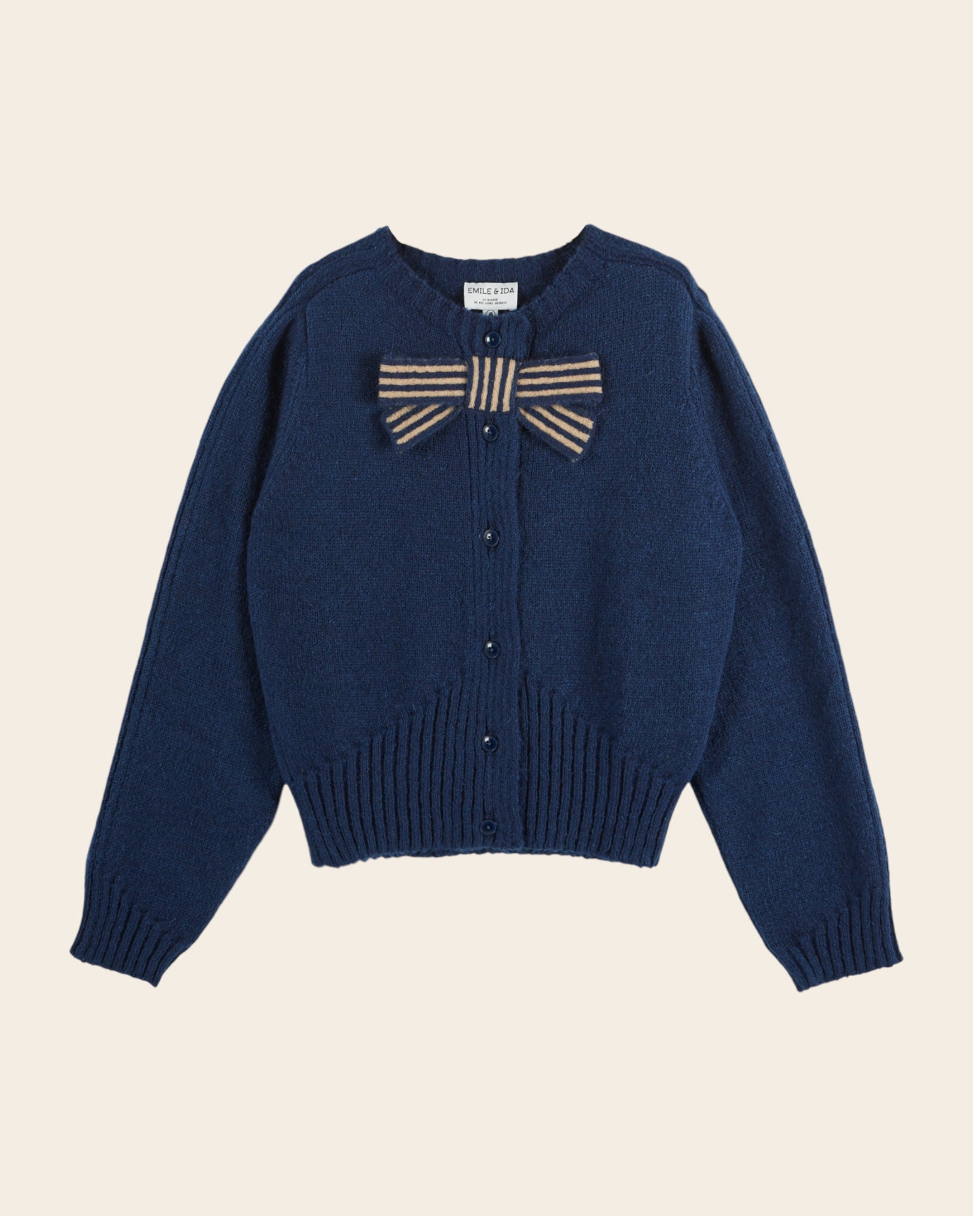 Emile et Ida Midnight Bow Cardigan