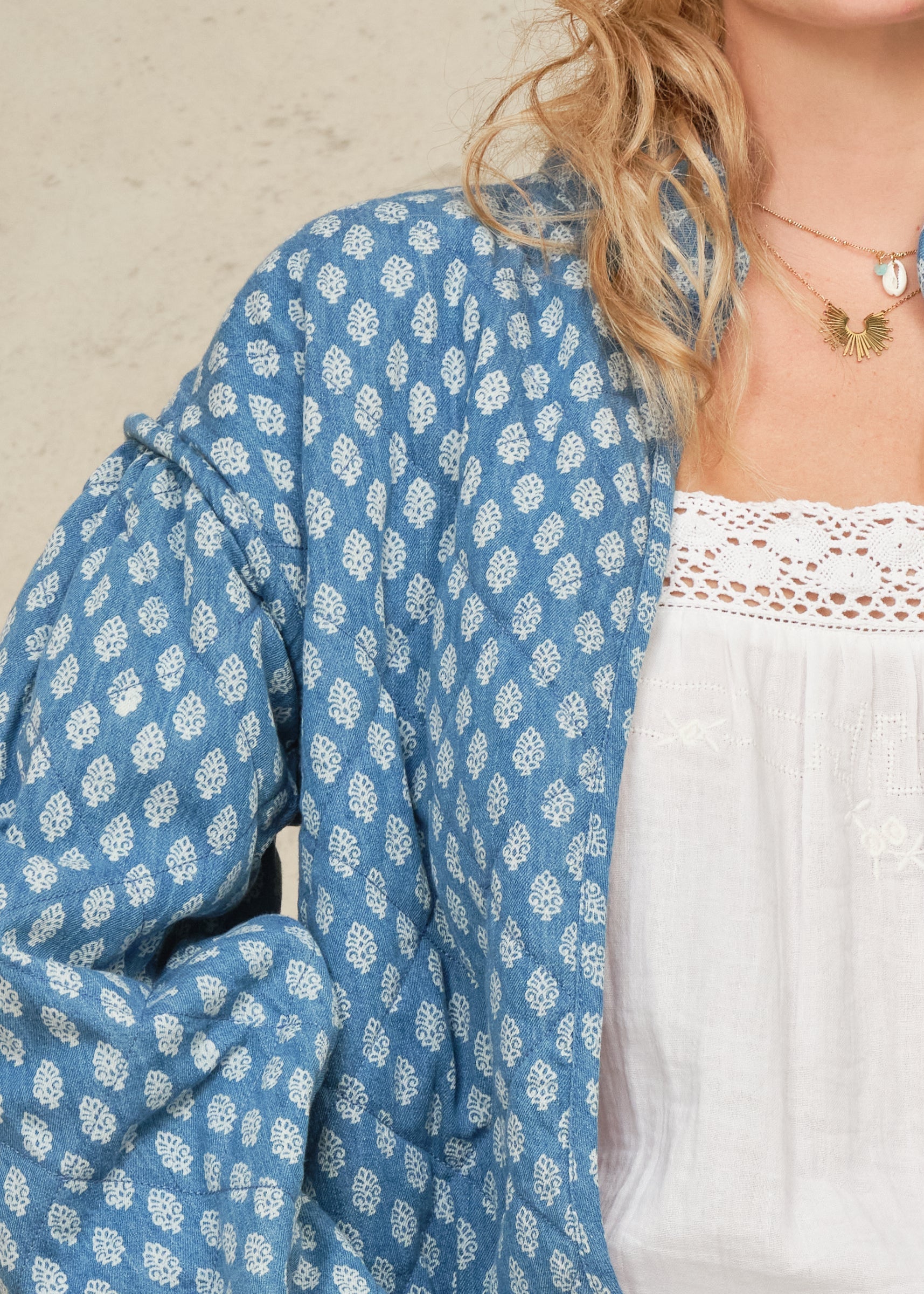 M.A.B.E Jenna Quilted Jacket - Blue