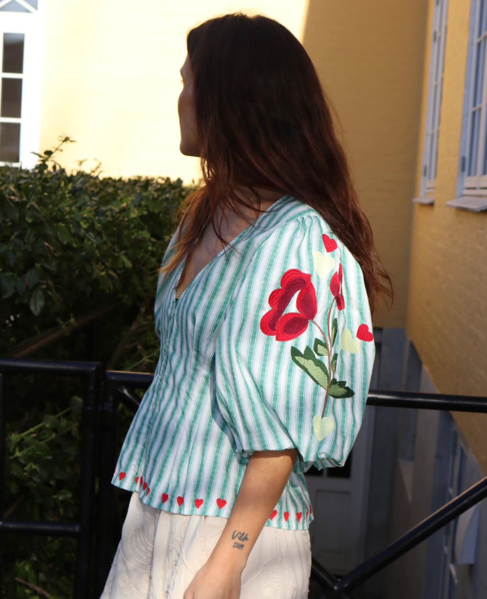 Sissel Edelbo Lotta Shirt - Green Stripes