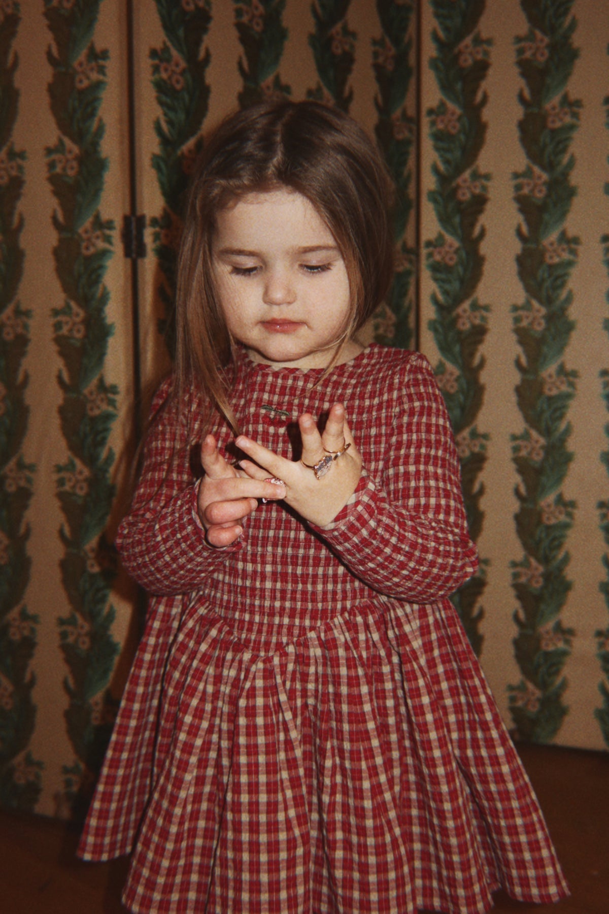 Konges Sløjd Elin Smock Dress - Brick Check by Konges Sløjd