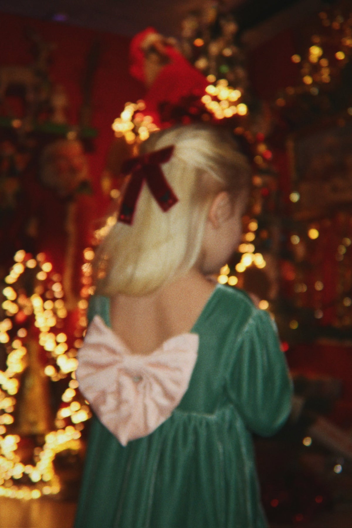 Konges Sløjd Gia Bow Dress in Fir styled for a celebration