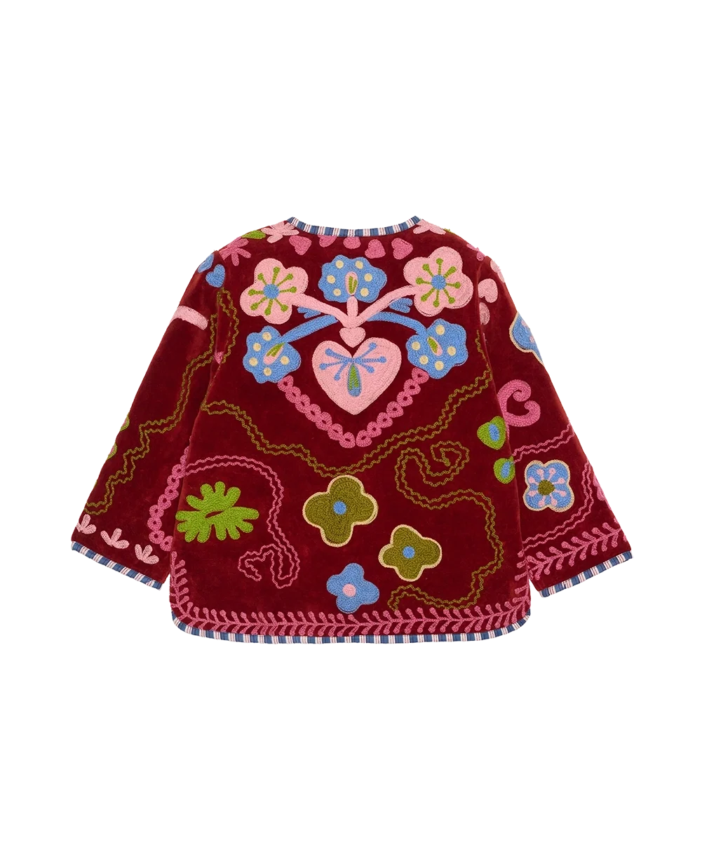 Sissel Edelbo Maggie MINI Velvet Burgundy jacket back view