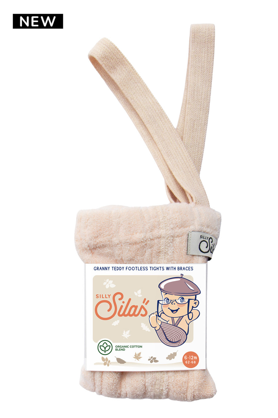 Silly Silas Granny Teddy Silky Peach Footless — product view