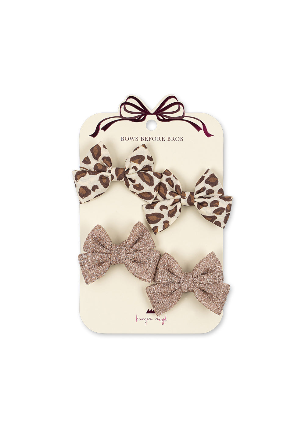 Konges Sløjd 4 PACK BOW HAIR CLIP - leo/rose