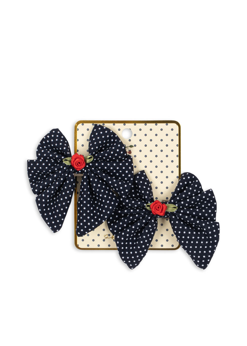 Konges Sløjd 2 Pack Rose Rouge Bow Hair Clip - Dot Nuit