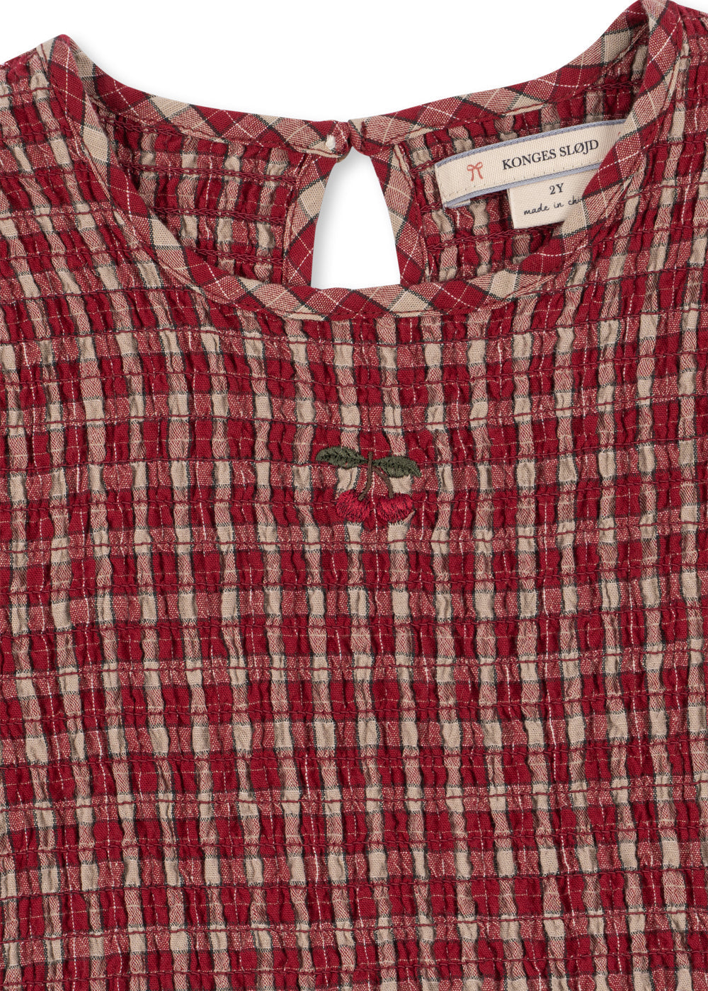 Konges Sløjd Elin Smock Dress - Brick Check by Konges Sløjd