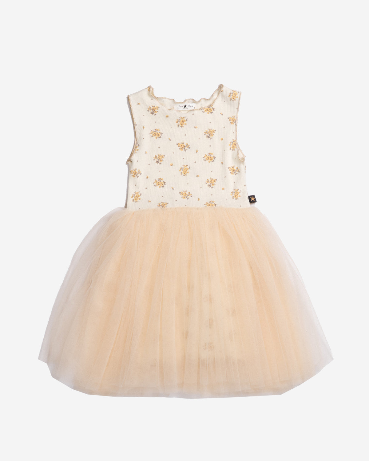 Petite Hailey Grace Floral Tutu Dress-Beige