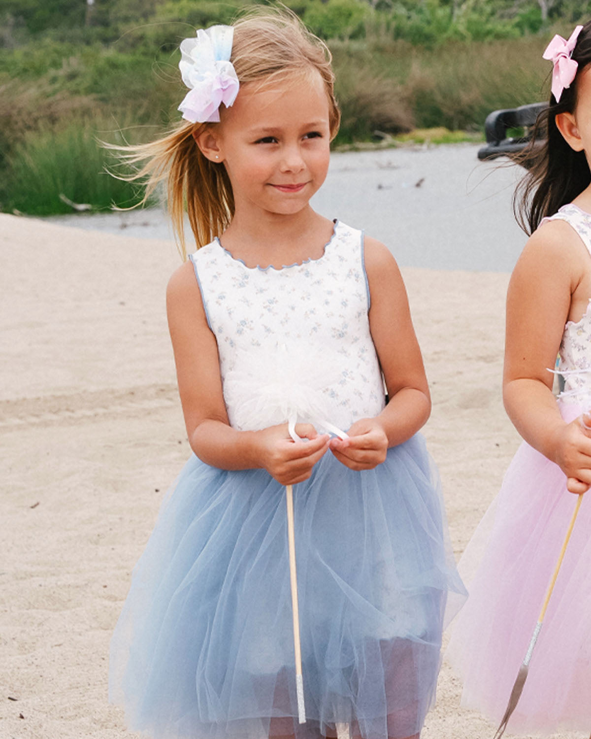 Petite Hailey Grace Floral Tutu Dress-Blue