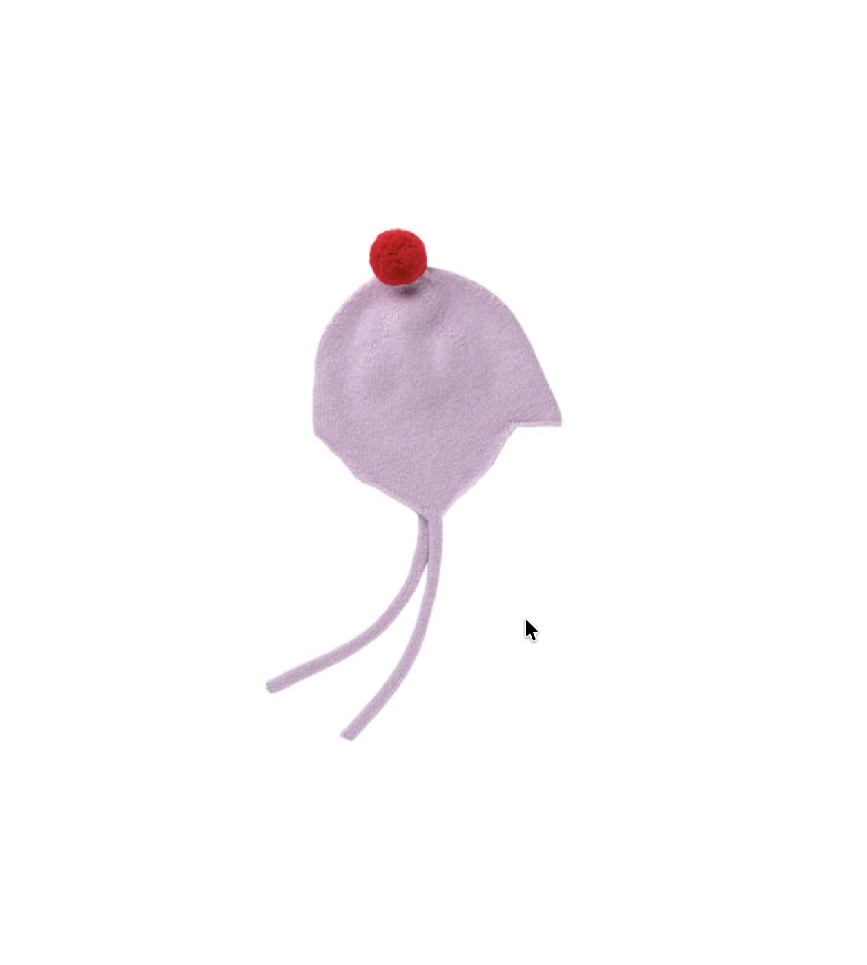Rosie Sugden Cashmere Baby Bonnet, Lupin with Chianti Pom-Pom