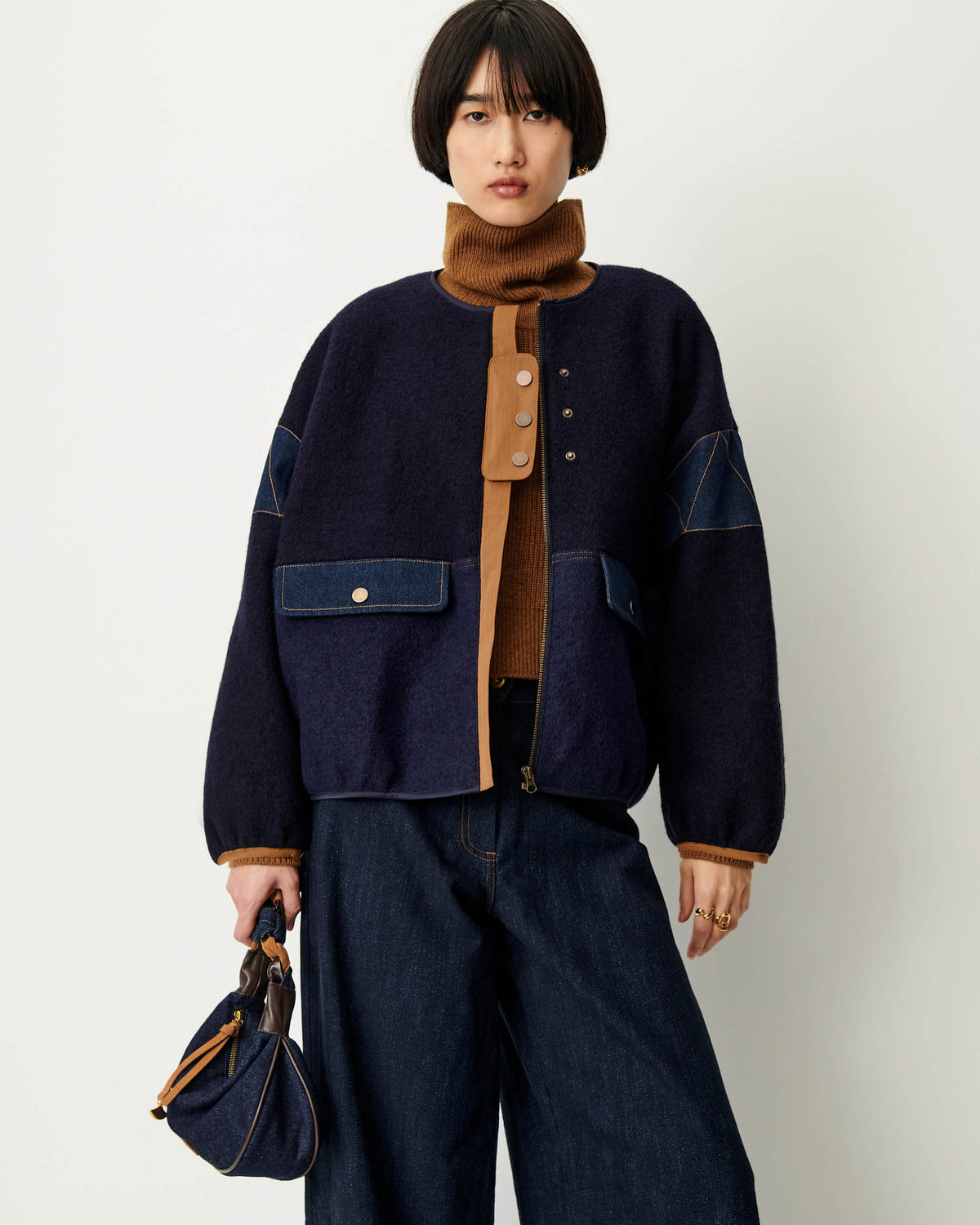 Sessùn Cold Night Jacket in Indigo Mood, front view