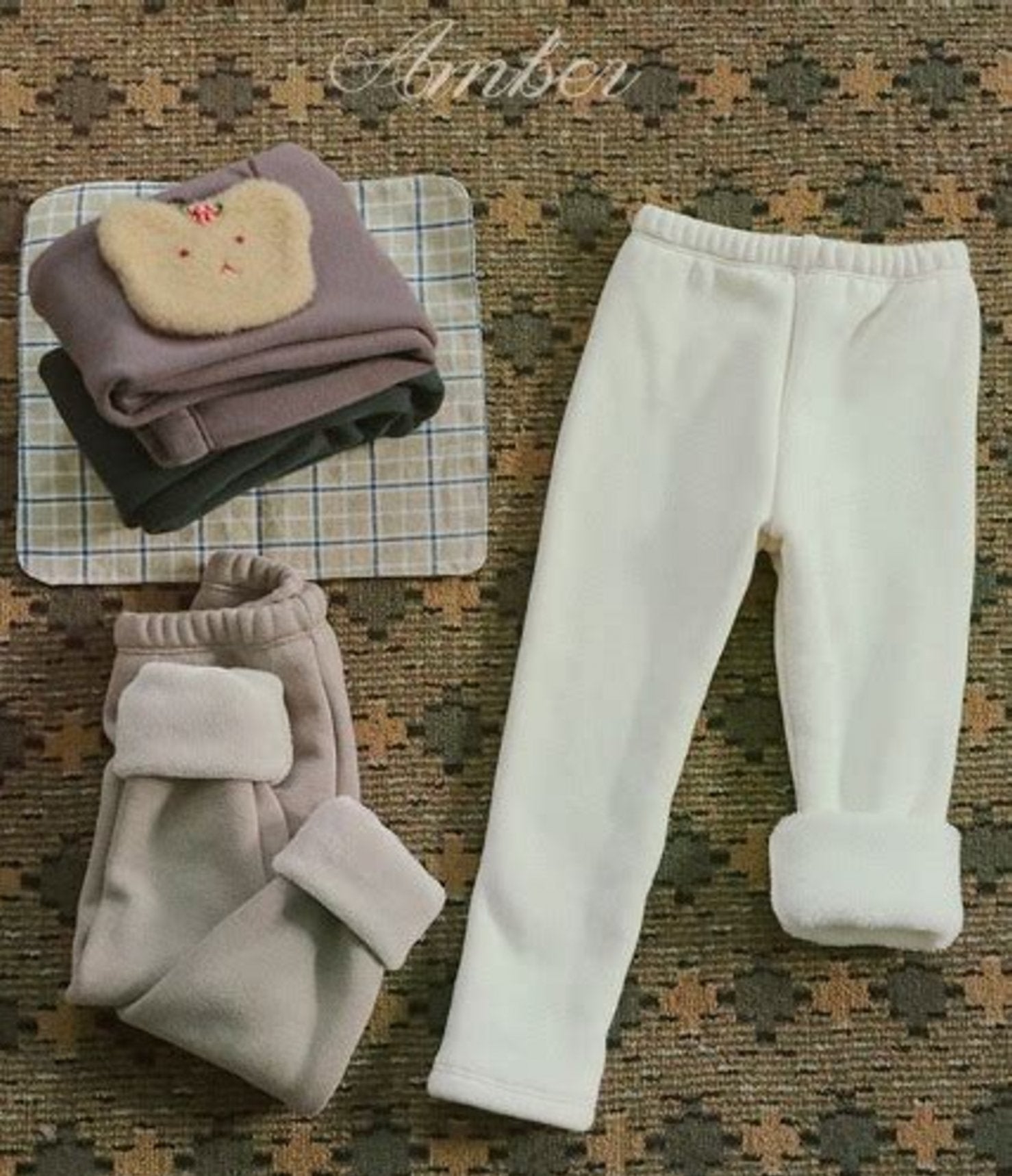Amber fleece legging - cream Amber