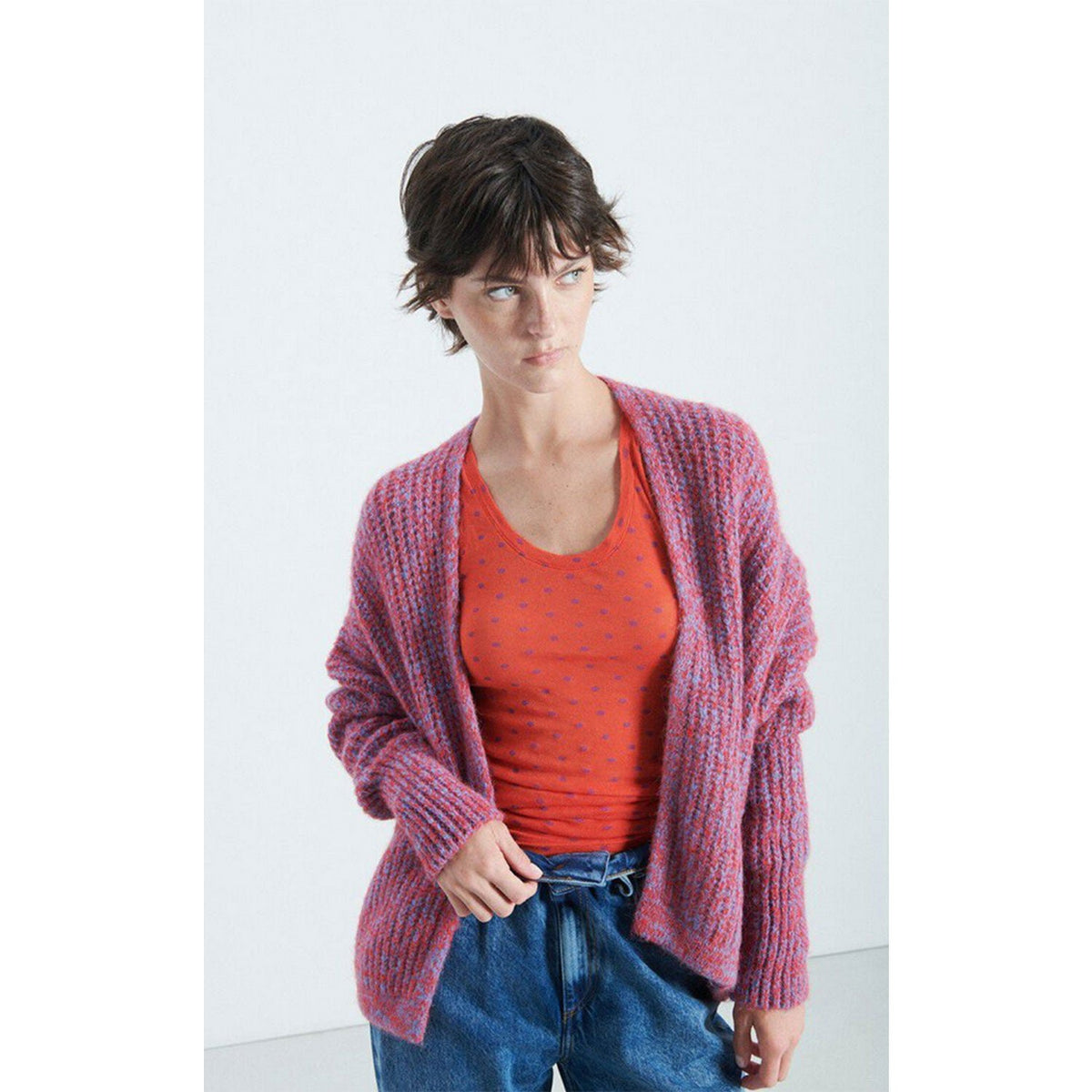 American Vintage Women’s Cardigan East – Chili Pepper Melange American Vintage