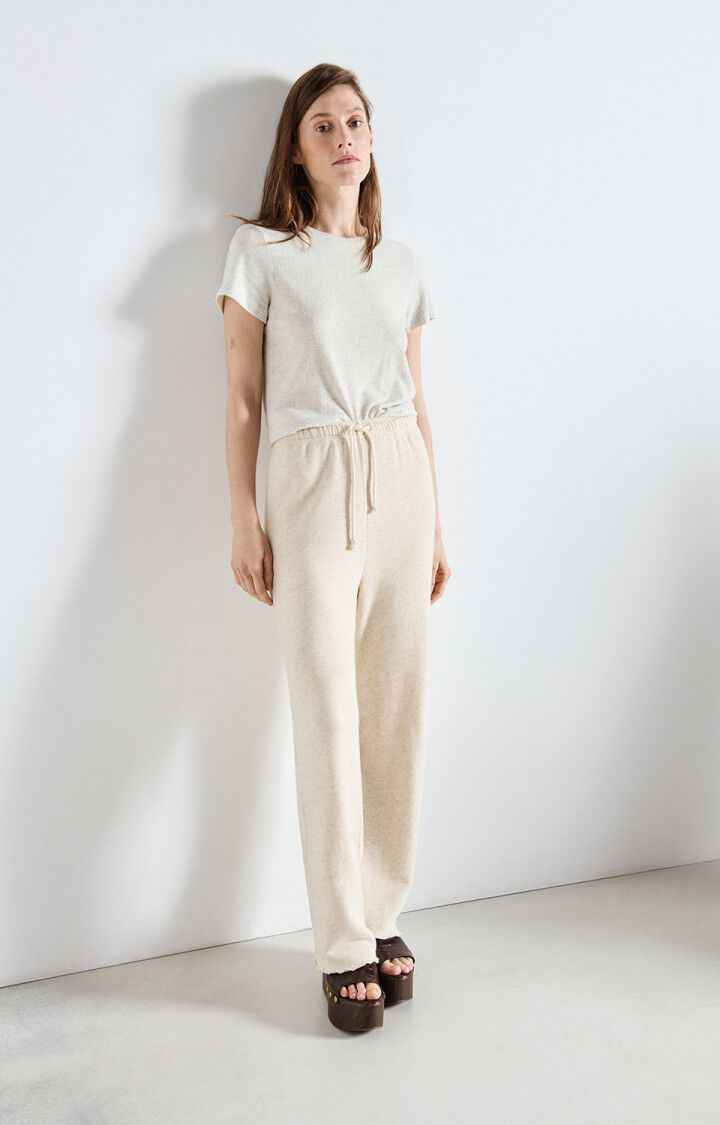 American Vintage Itonay women’s joggers in Melange Ecru – styled view