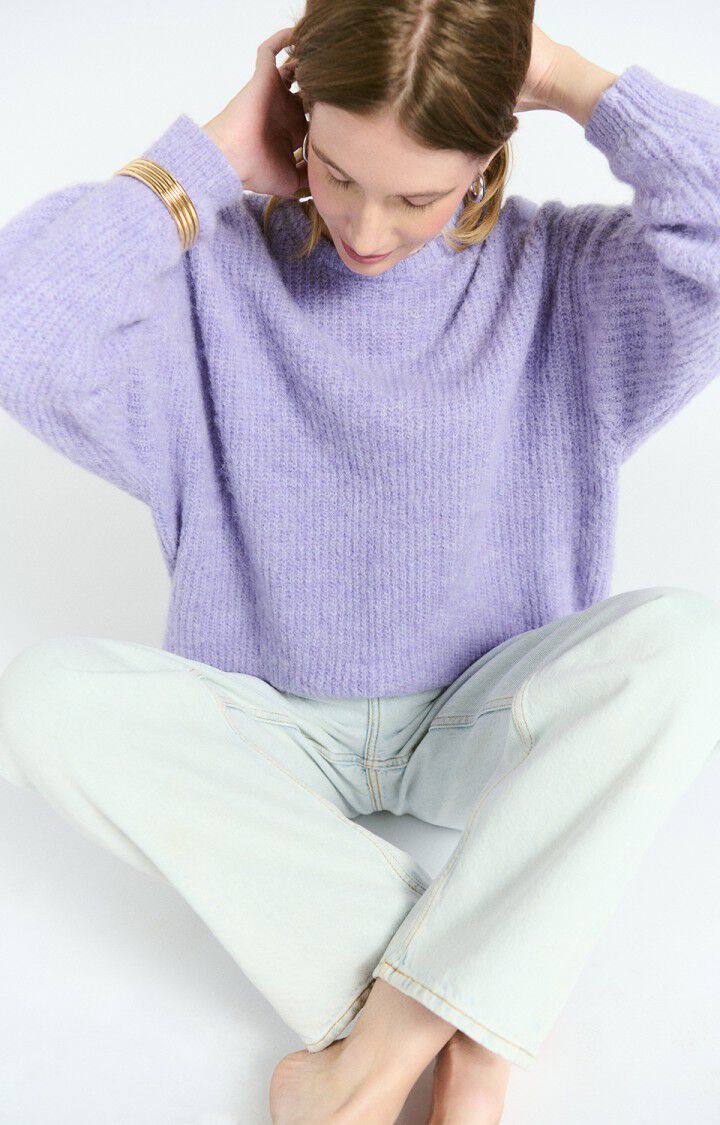 American Vintage Women’s Jumper East – Melange Pastel Lavender Mohair Blend Sweater American Vintage