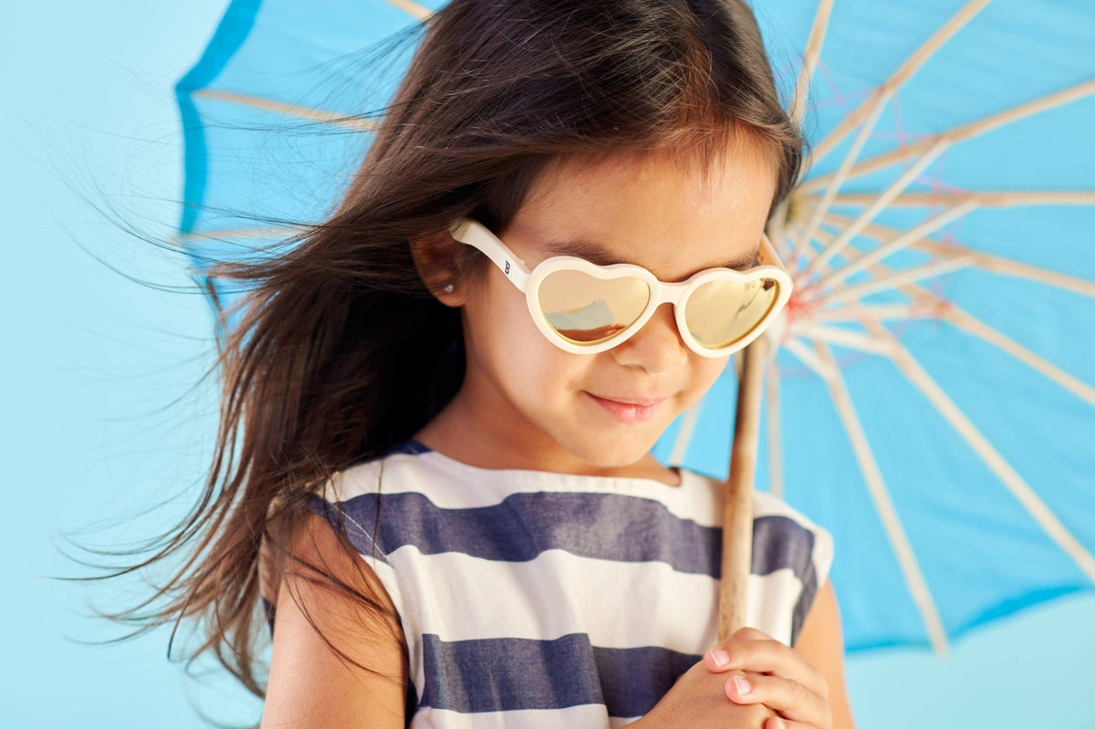 Babiators - Sweet Cream Polarized Heart Sunglasses with Mirrored Lens: Ages 3 - 5 Babiators