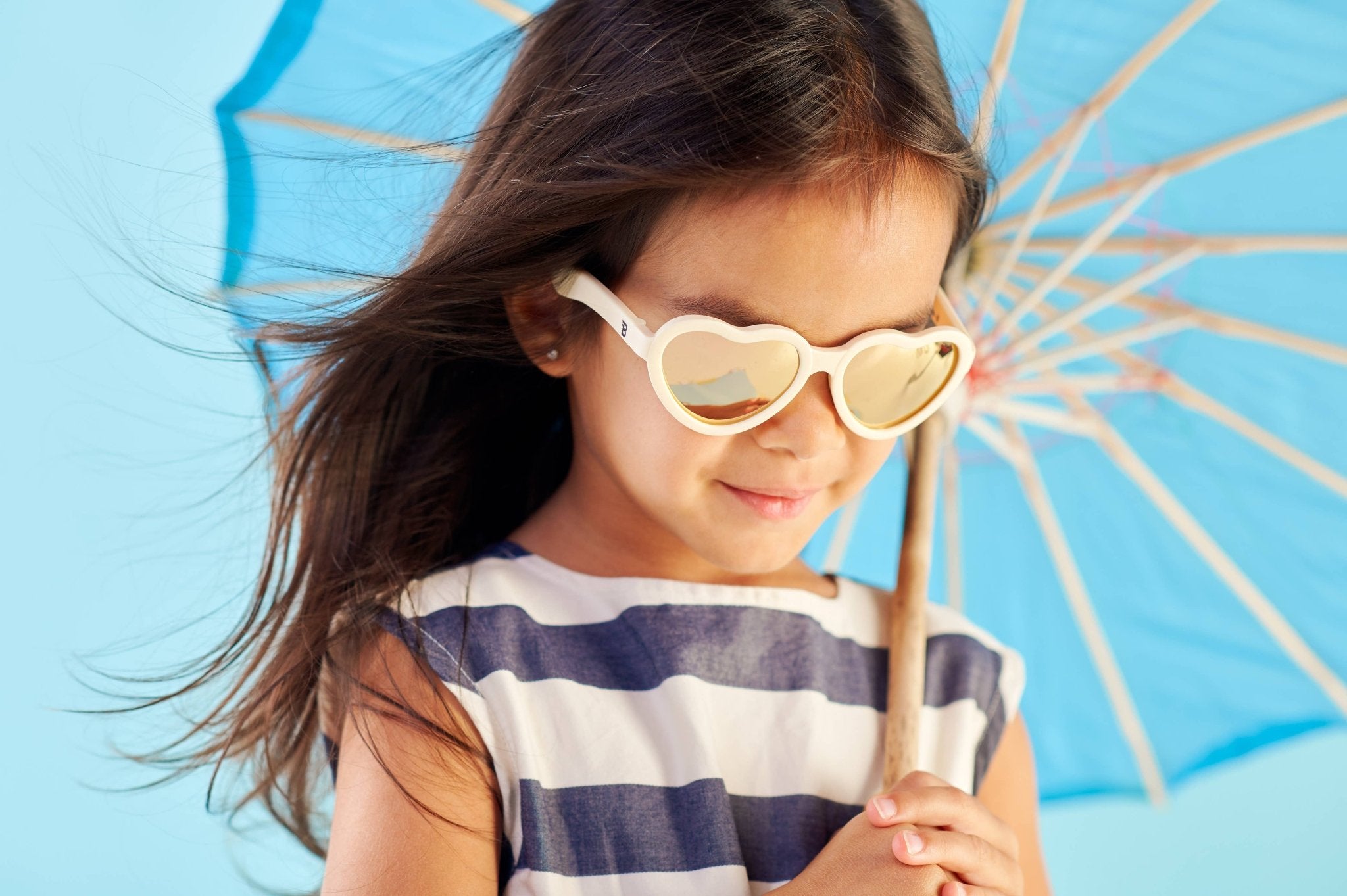 Babiators - Sweet Cream Polarized Heart Sunglasses with Mirrored Lens: Ages 3 - 5 Babiators
