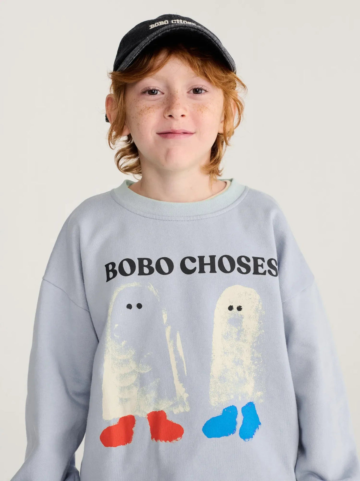 Bobo Choses Booty Ghosts Sweatshirt - Light Blue (Kids) - Bobo Choses detail