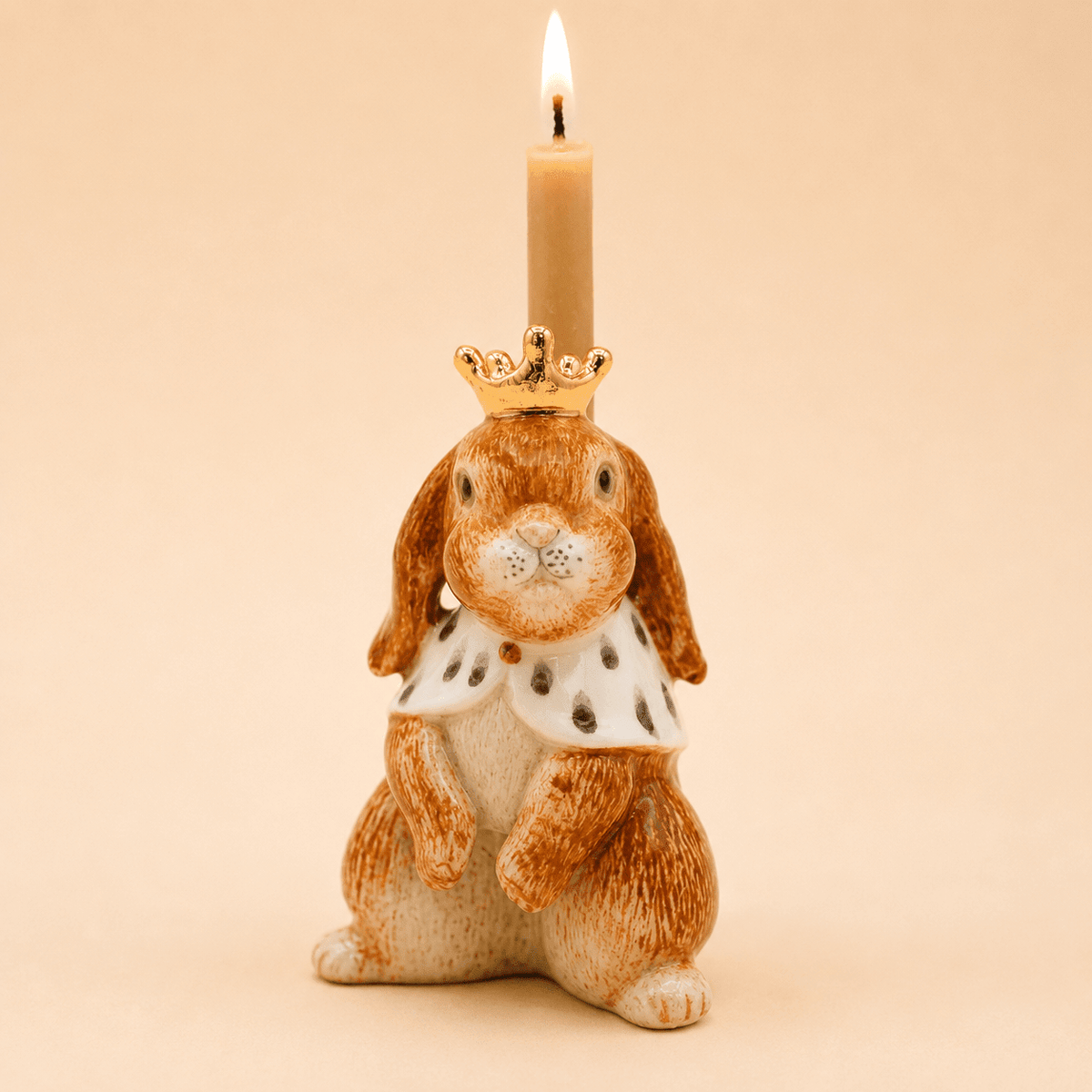 Camp Hollow Highness Hare Birthday Candle Holder | Porcelain Cake Topper Camp Hollow