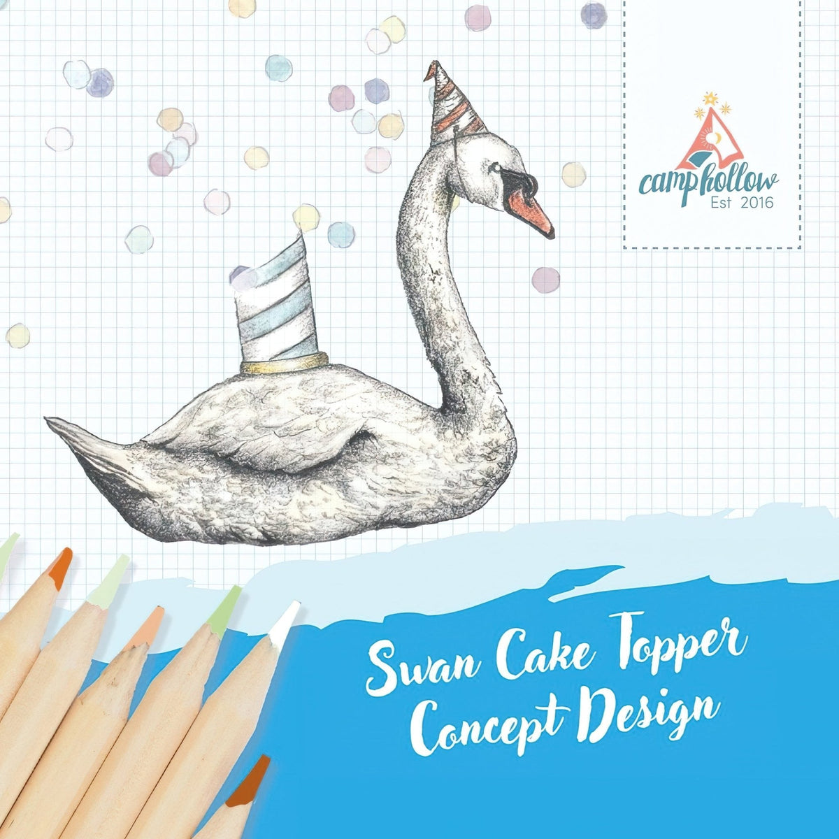 Camp Hollow Swan candle holder side view