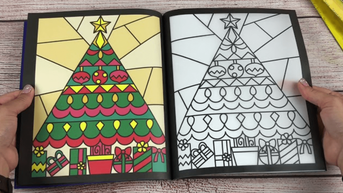 Christmas Stained Glass Coloring usborne