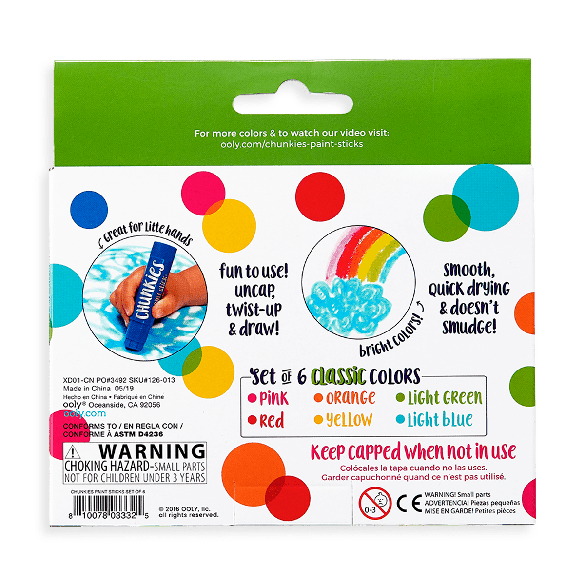 Chunkies Paint Sticks - Classic Pack - Set of 6 OOLY