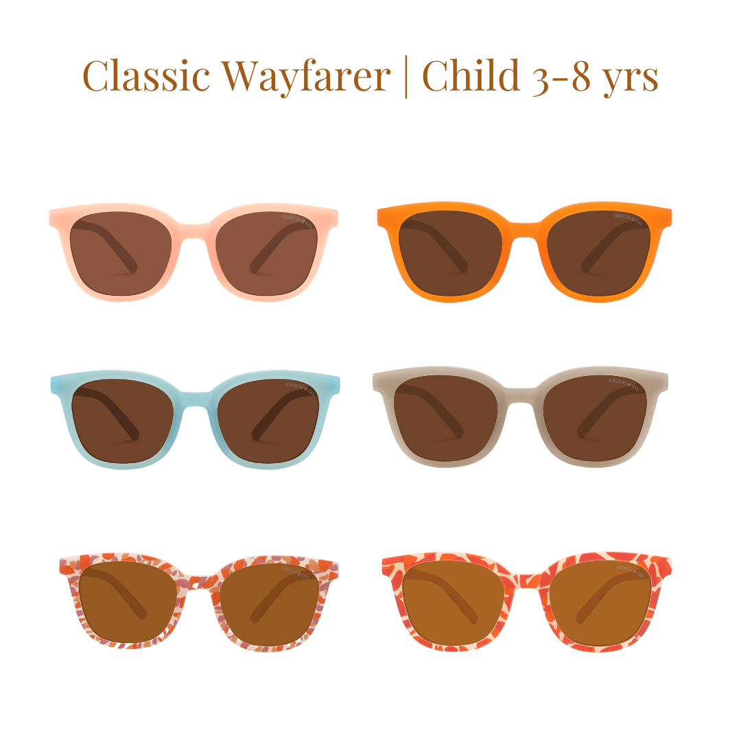 Classic Wayfarer Sustainable Sunglasses | Bio - Based · Bendable · Polarized | Child | 3 - 8 Y | Sunset GRECH & CO.