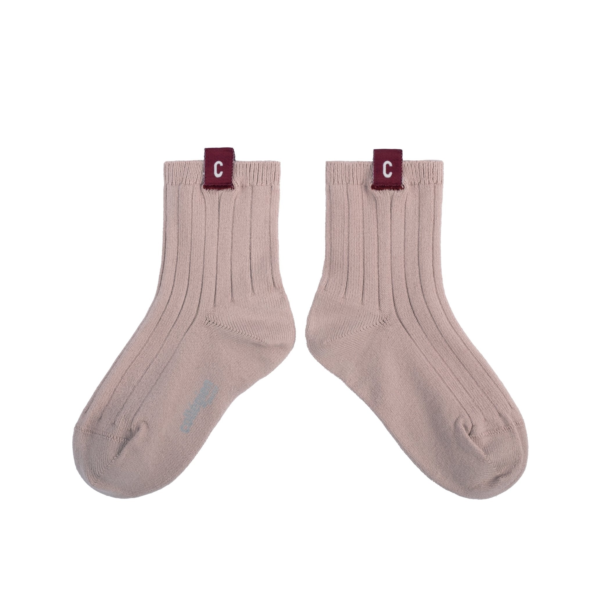 Collegien Cyril Ribbed Ankle Socks with C Label - Glacier Collégien