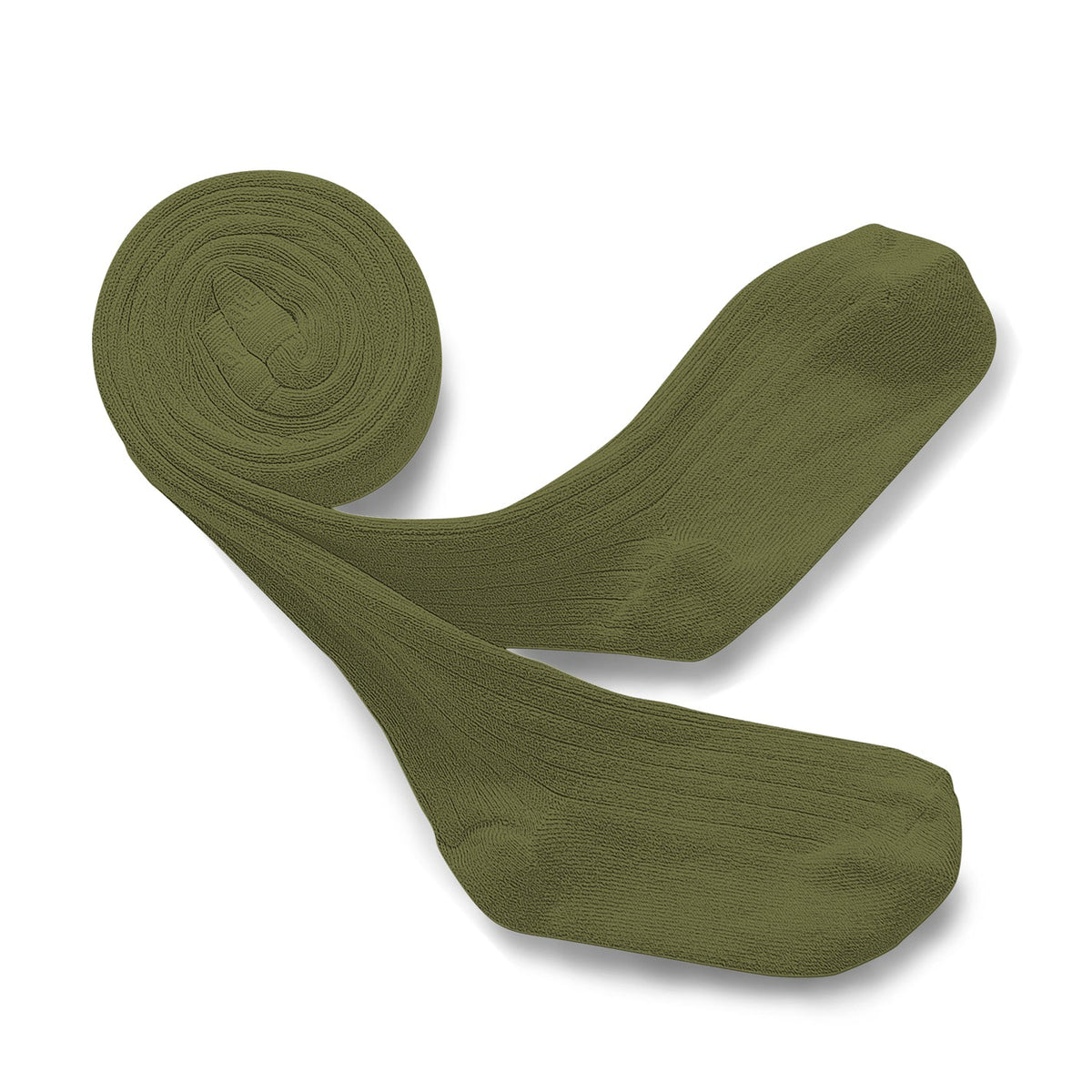 CollegienLouise - Ribbed Tights - Olive du Lubéron Collégien