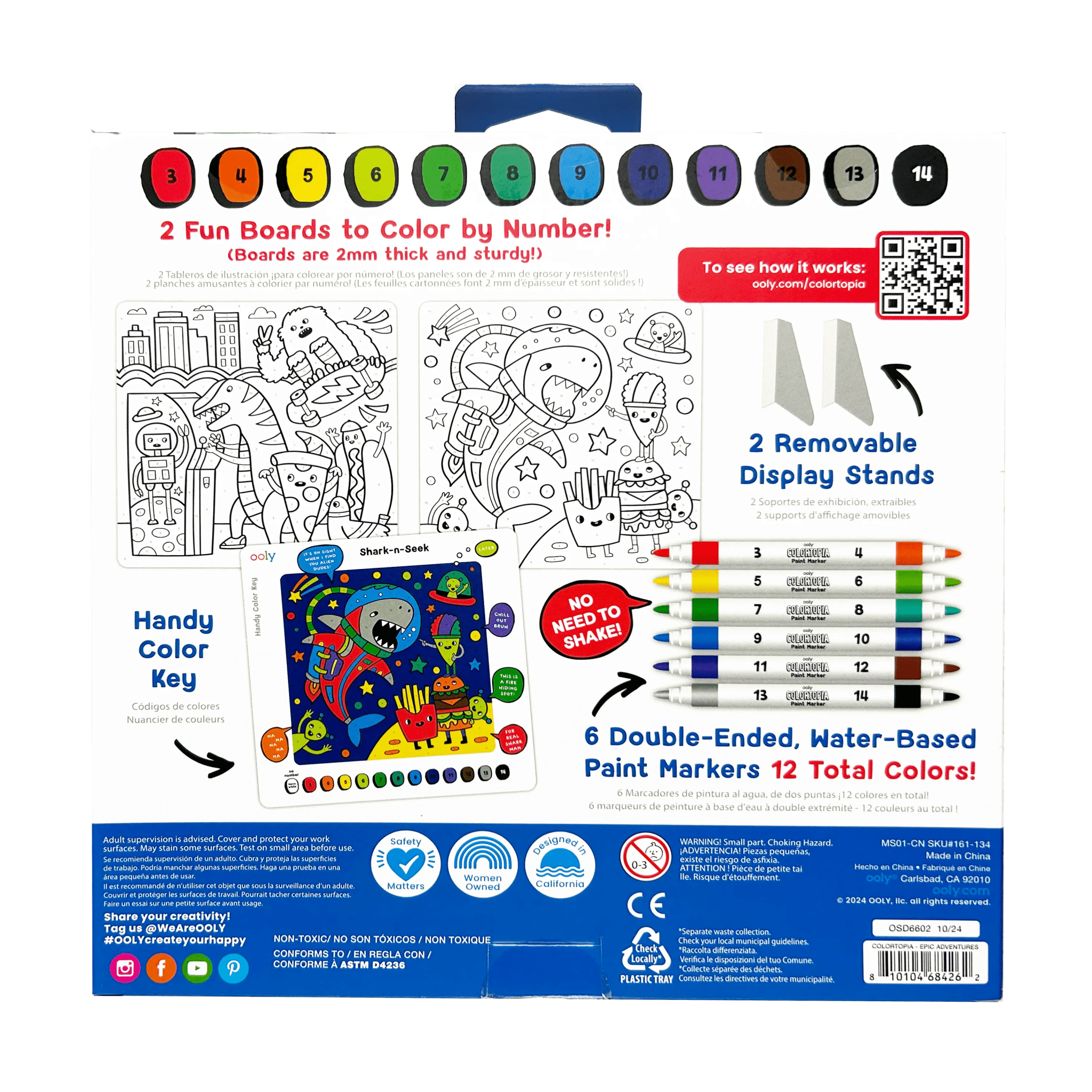 Colortopia Color By Number Paint Marker Kit - Epic Adventures OOLY