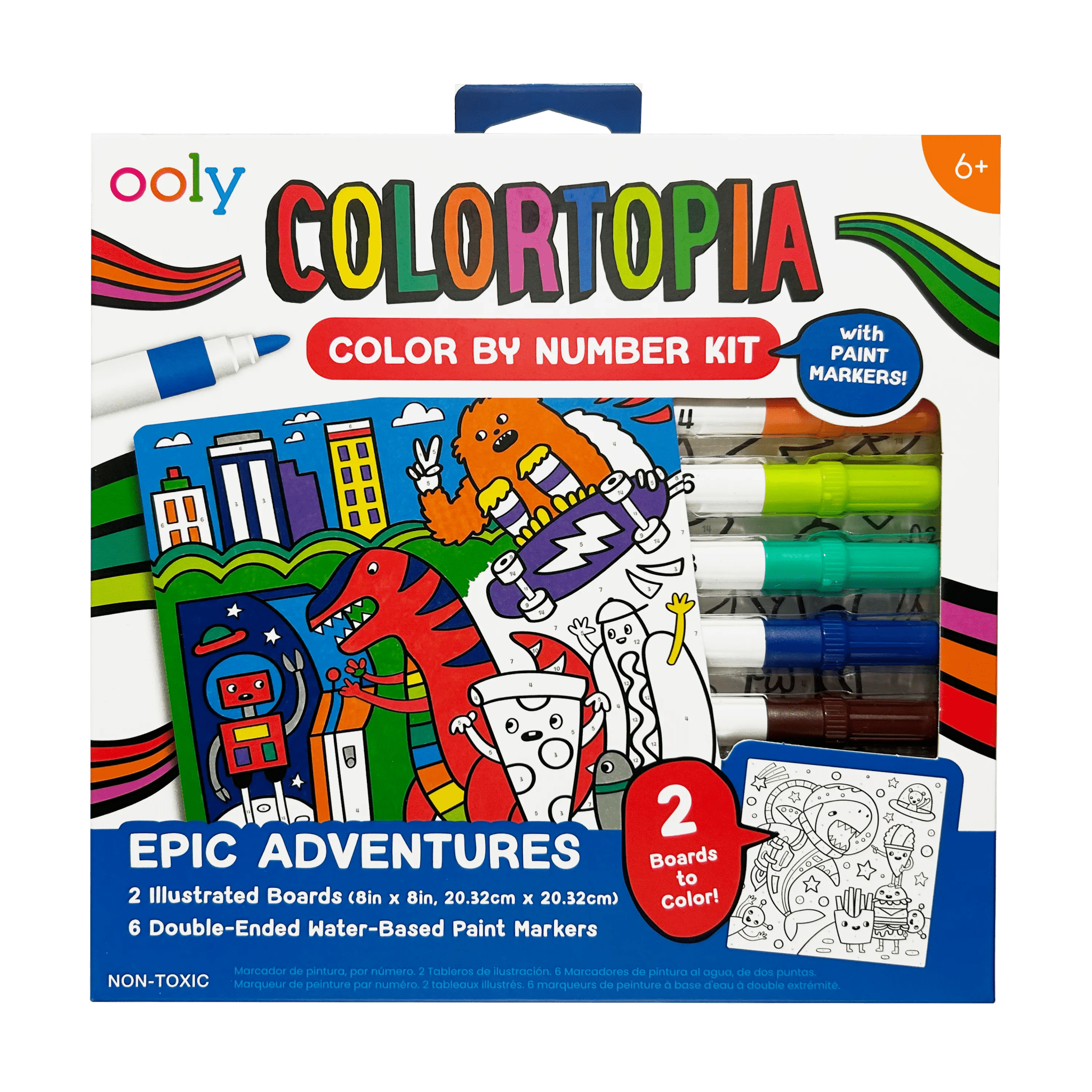 Colortopia Color By Number Paint Marker Kit - Epic Adventures OOLY