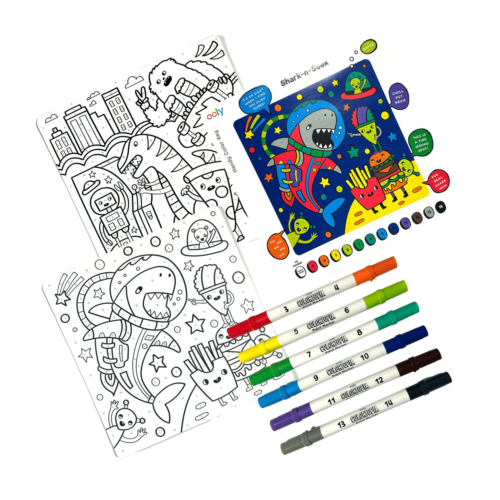 Colortopia Color By Number Paint Marker Kit - Epic Adventures OOLY