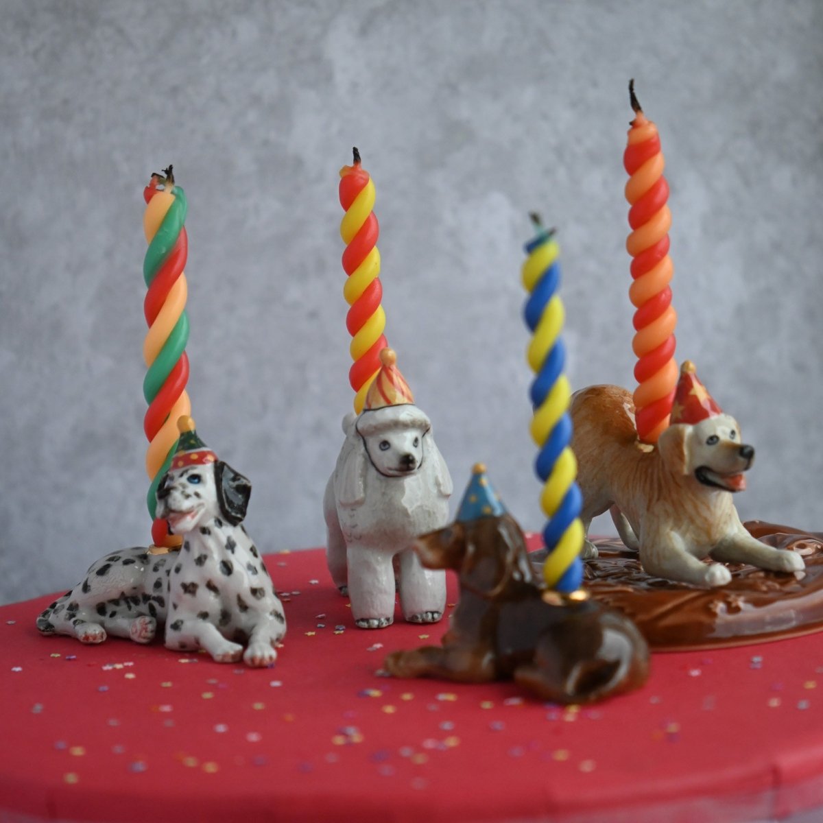 Camp Hollow Dachshund Birthday Candle Holder | Porcelain Cake Topper