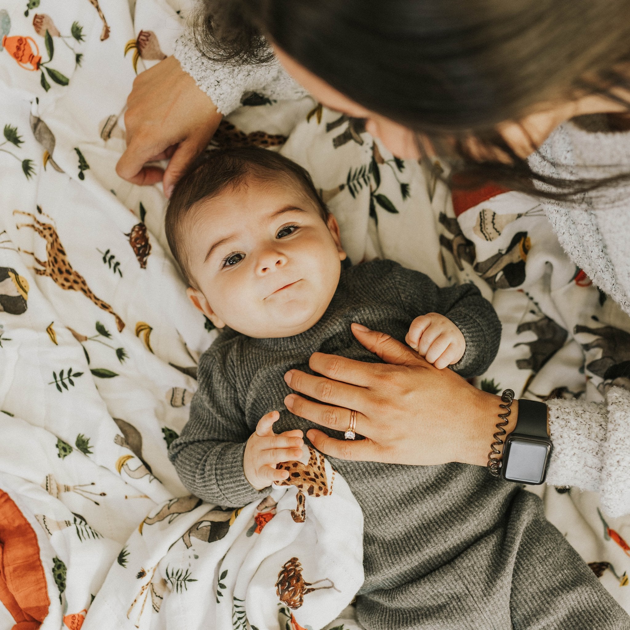 Deluxe Muslin Quilted Throw - Safari Social Little Unicorn