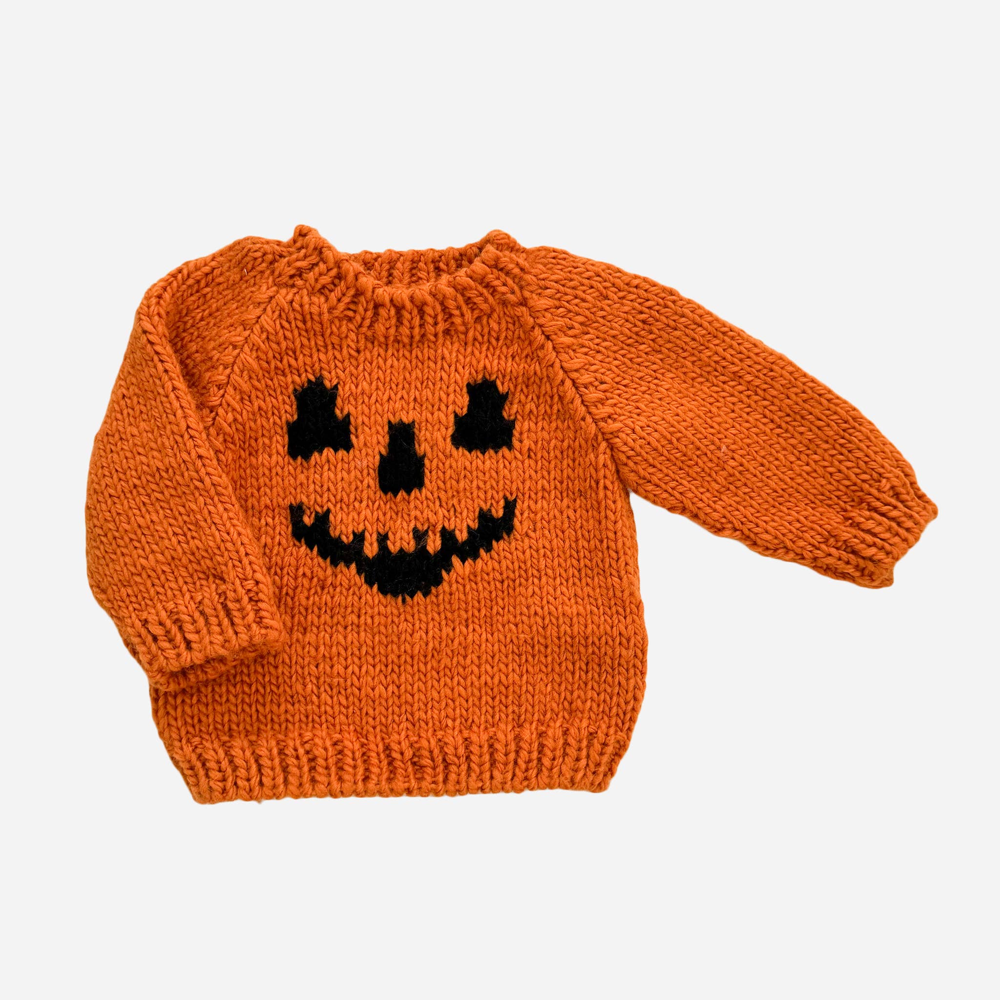 The Blueberry Hill - Jack-o-lantern Sweater, Orange Baby Kid Halloween Pumpkin: M; 2-3Y